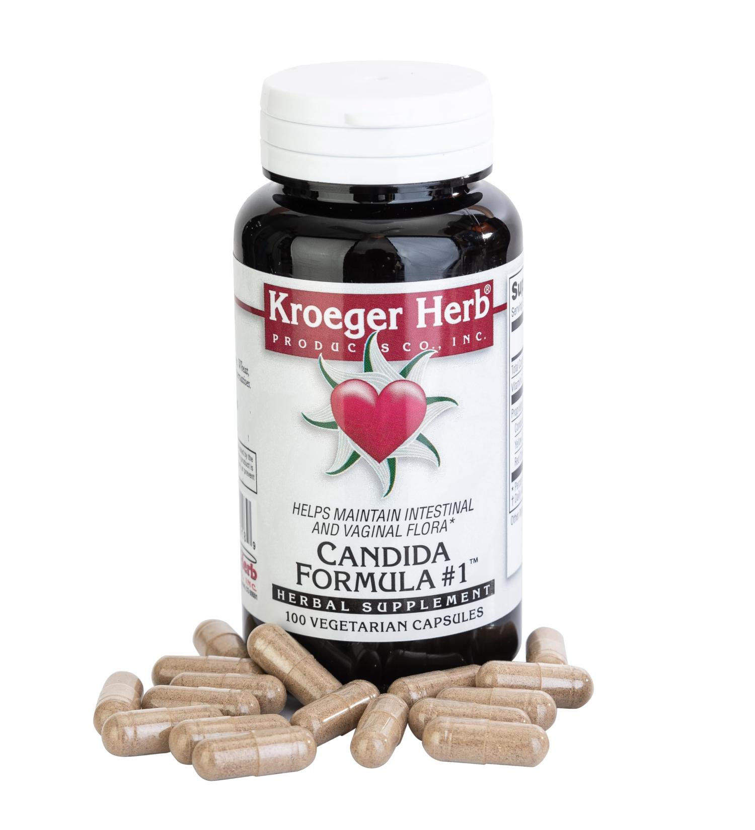 Kroeger Herb Candida Formula #1 Cleanse - Yeast Support Supplement for Women & Men | 100 Capsules Intestinal Health - Buy Online on GoSupps.com