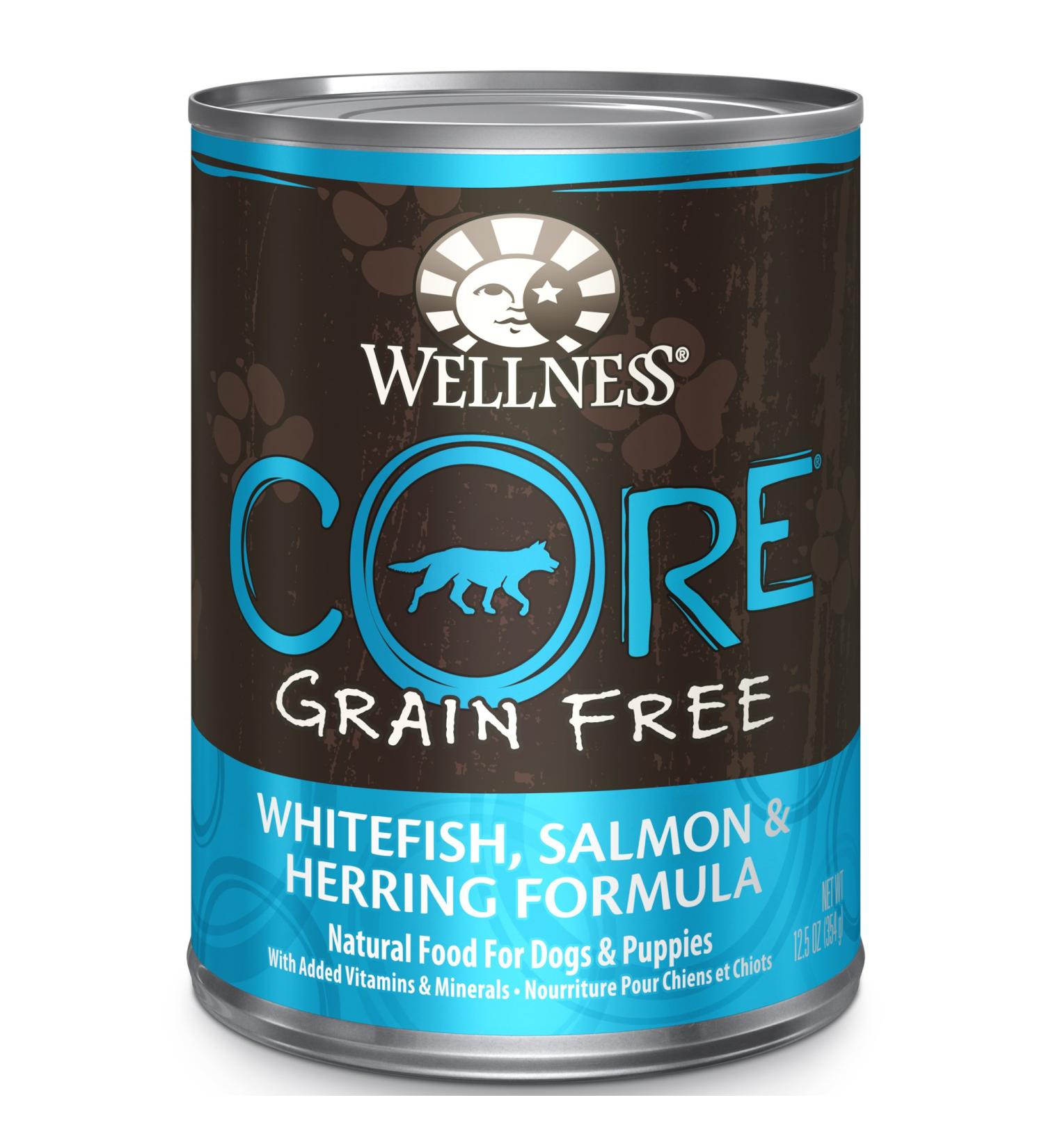 Wellness CORE Grain-Free Canned Dog Food - Whitefish, Salmon & Herring, 12.5 oz (Pack of 12) - Buy Online on GoSupps.com