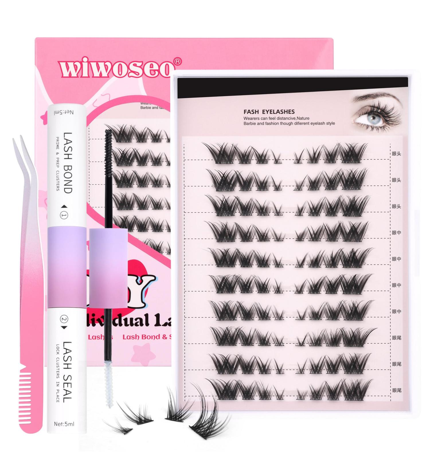 DIY Individual Lash Extension Kit - Fluffy Mink Fox Eye Lashes - Natural Look - 80pcs 10pairs - X-Cluster Lashes Kit 8-16MM - Buy Online on GoSupps.com