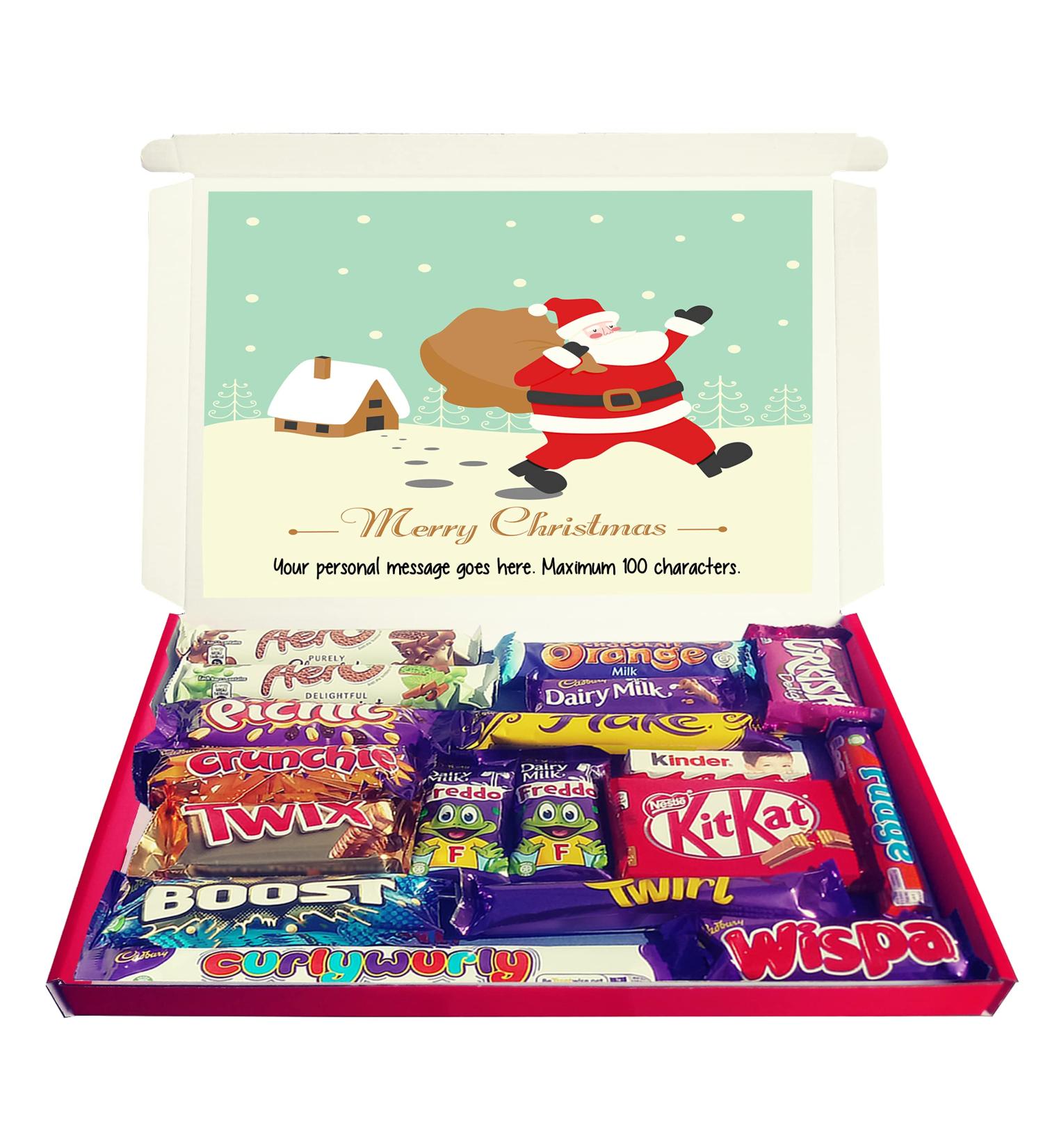 Personalised SANTA'S FOOTPRINTS Christmas Chocolate Selection Box Gift Hamper - Buy Online on GoSupps.com