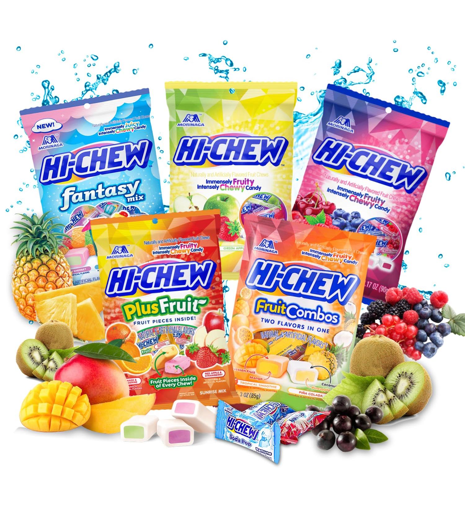 Hi Chew Variety Pack of 5 bags - Japanese Hi Chews Candy Bulk includes Hi-Chew Original Mix 100g Berry Mix 90 g Fruit Combos Mix 85 g Fantasy Mix 85g Plus Fruit Mix 80 g - in BoomQQ special packaging - Buy Online on GoSupps.com
