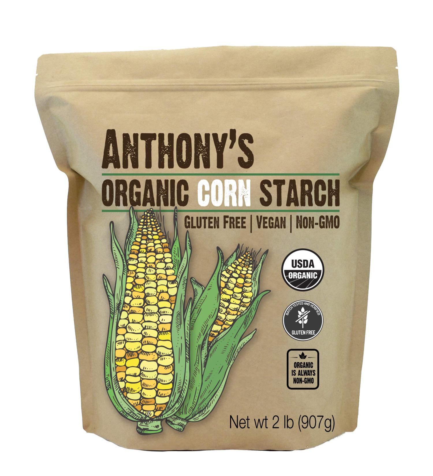 Anthony's Organic Corn Starch 2 lb - Gluten Free, Vegan & Non GMO - Buy Online on GoSupps.com