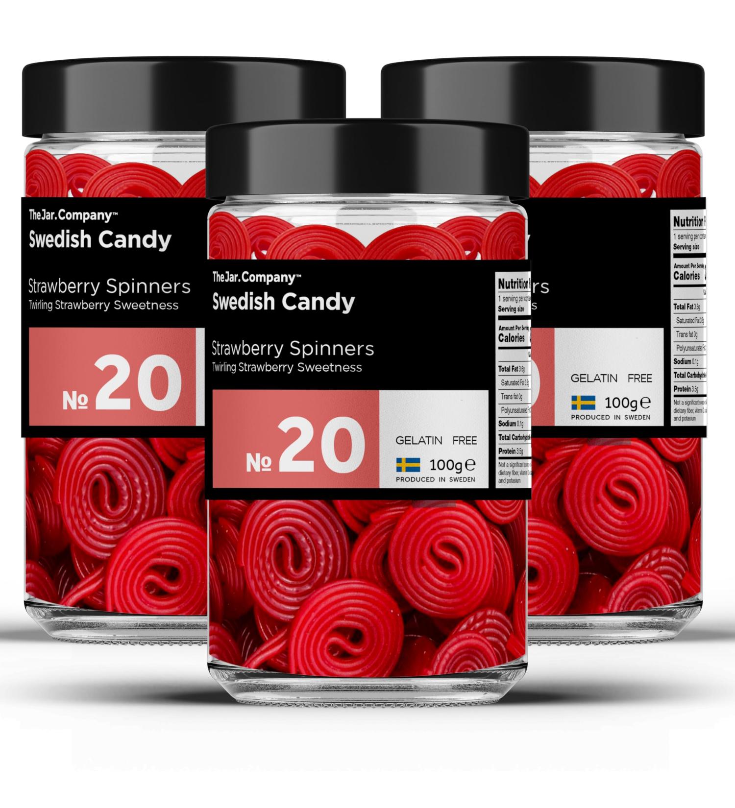 TheJar.Company - Swedish Candy - 20 - Strawberry Spinners