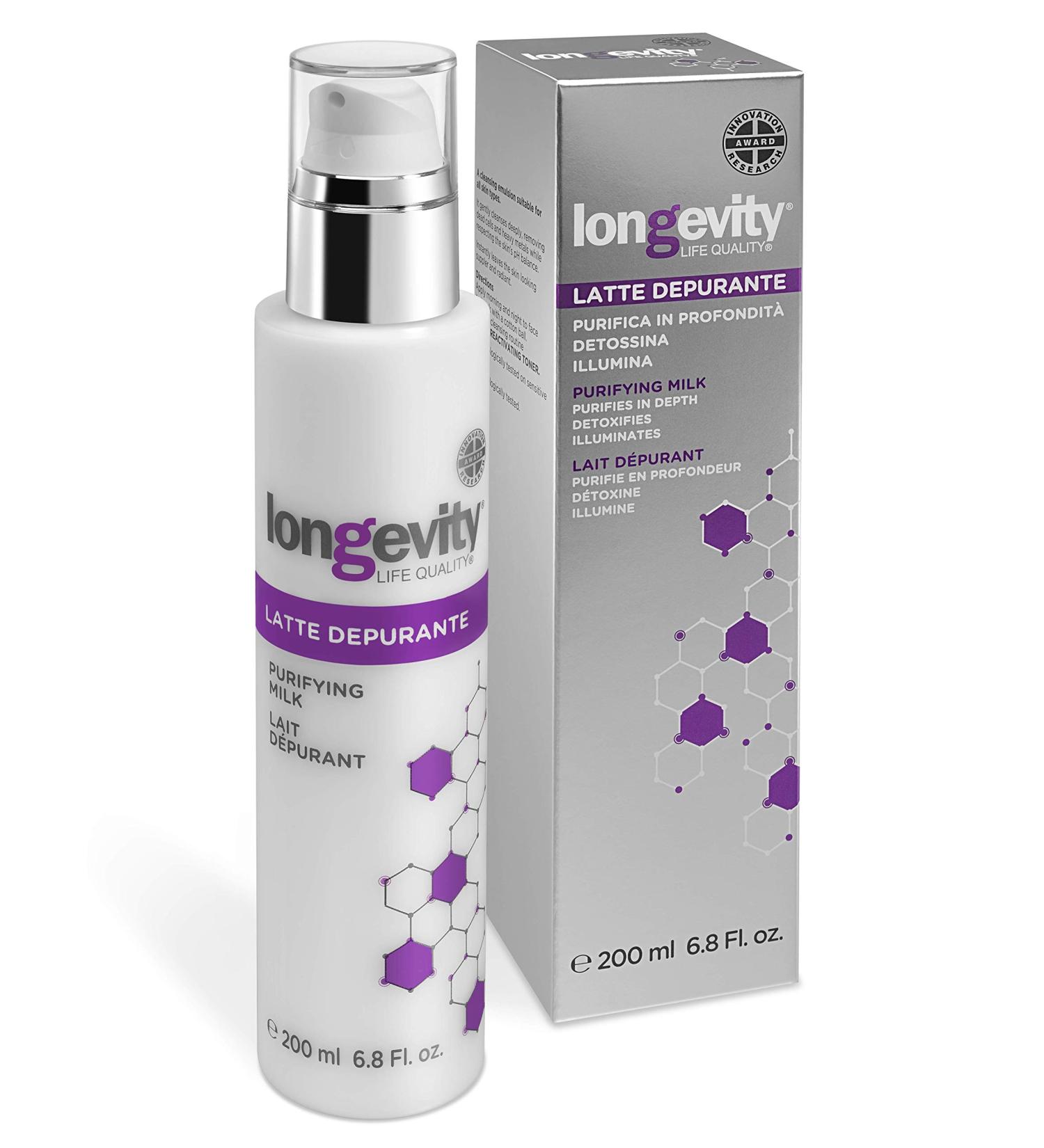 Longevity Purifying Milk Purifies your skin of impurities smog and reactive molecules capable of causing cell damage Prevents skin aging - Buy Online on GoSupps.com