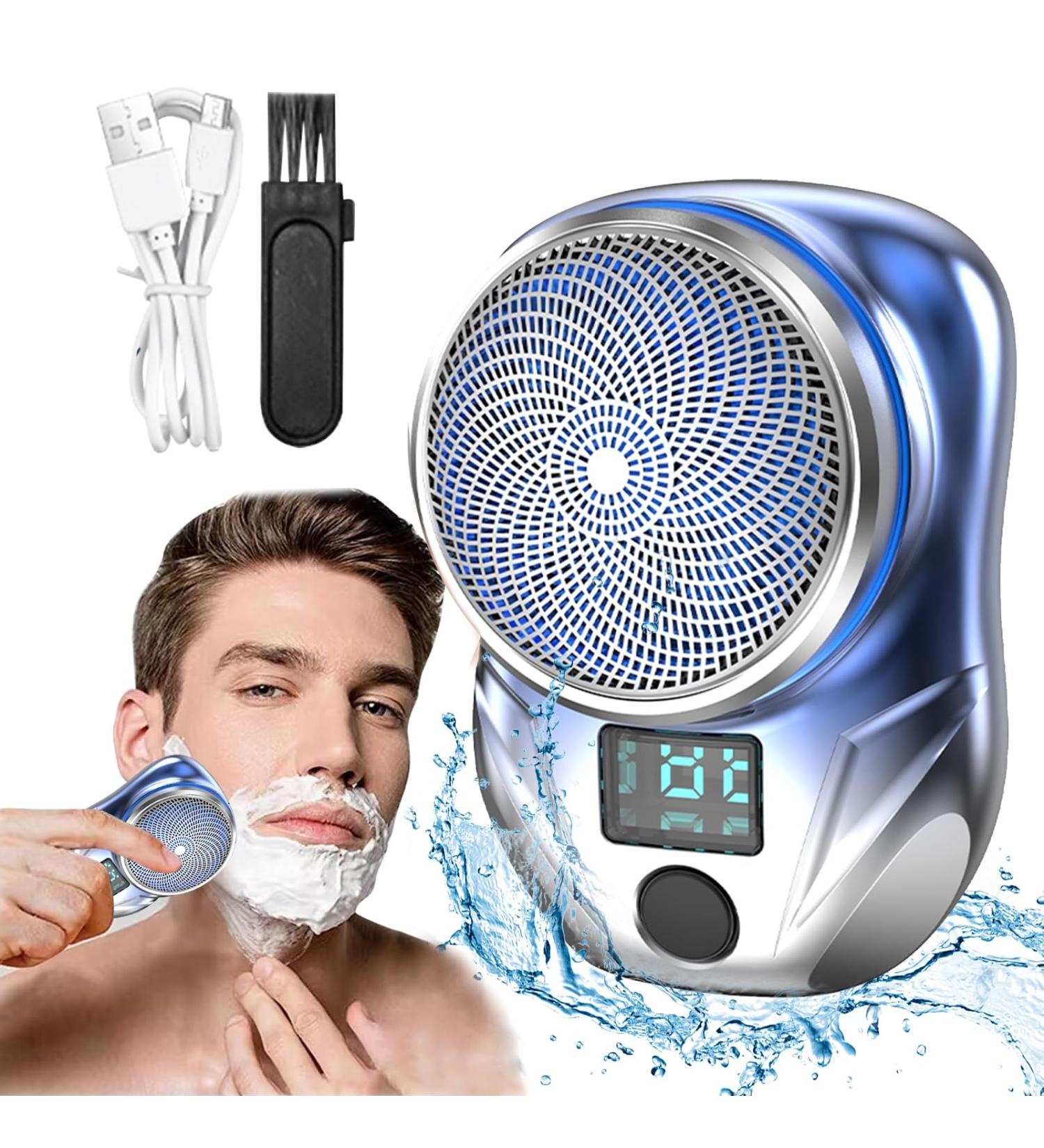 Mini Shaver Portable Electric Shaver Electric Razor for Men Pocket Size Portable Shaver USB Rechargeable Beard Trimmer Easy One-Button Wet and Dry Use Mens Razor for Home Car Travel Gift (Blue) - Buy Online on GoSupps.com