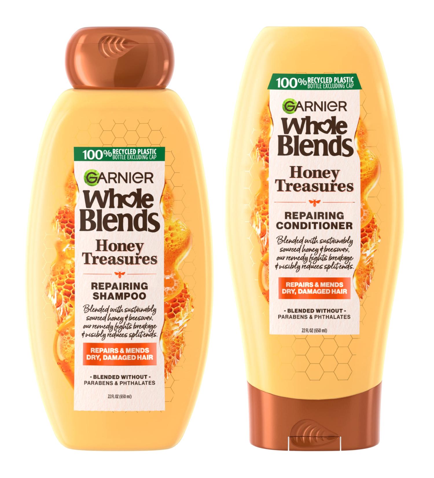 Garnier Whole Blends Honey Treasures Repairing Shampoo & Conditioner Set - 22 Fl Oz (2 Items) - For Dry Damaged Hair - Buy Online on GoSupps.com
