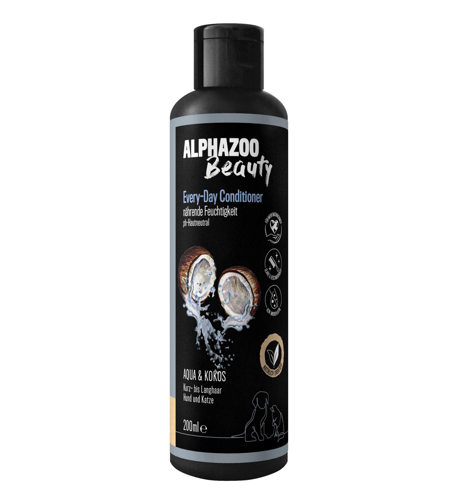 Alphazoo Every Day Conditioner for Cats & Dogs - 200ml Coconut Fur Care for All Breeds | Natural Dog Shampoo for Soft Fur - Buy Online on GoSupps.com
