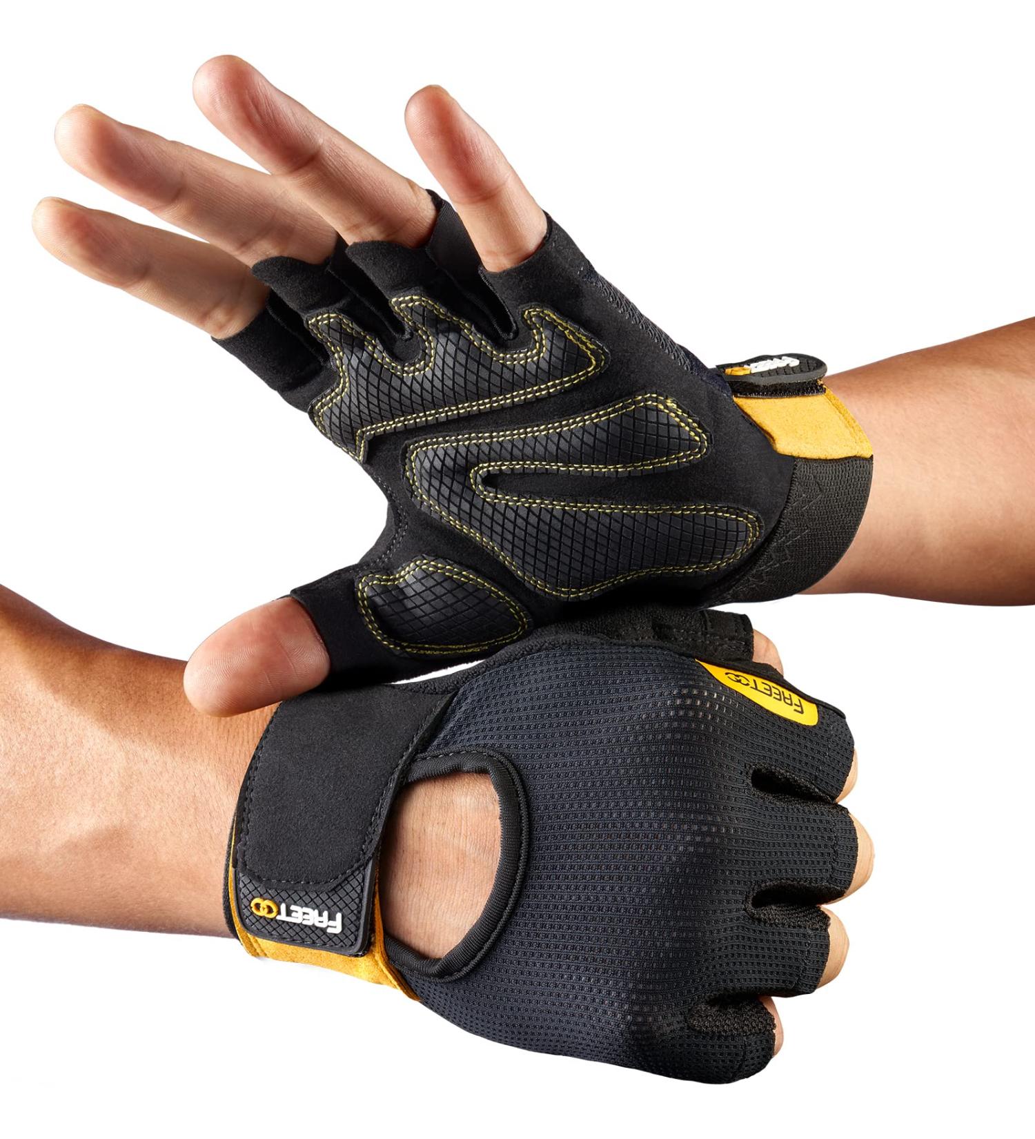 FREETOO 2022 Workout Gloves - Full Palm Protection, Ultra Ventilated & Durable - Large Black, for Men and Women - Buy Online on GoSupps.com