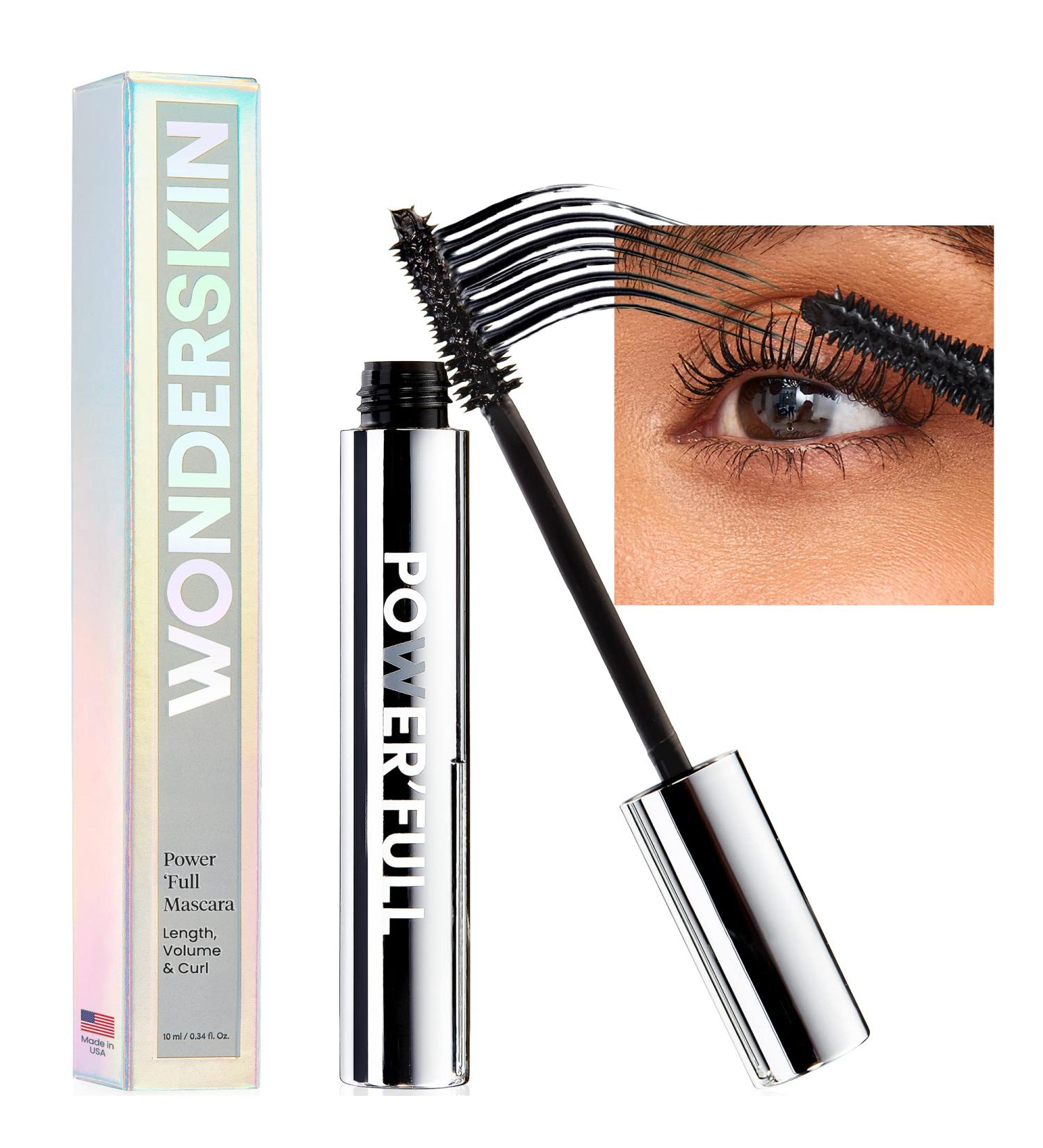 Wonderskin Power'Full Lengthening Mascara - Hypoallergenic, Smudge Proof, Black Mascara for Length and Volume - Buy Online on GoSupps.com