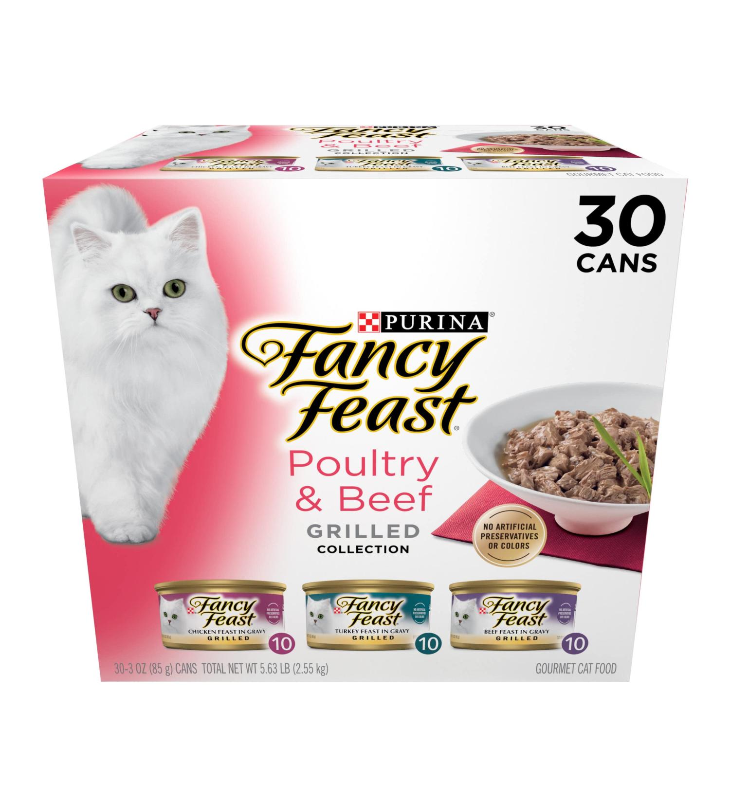 Purina Fancy Feast Gravy Wet Cat Food Variety Pack - Poultry & Beef Grilled Collection - 30 Pack - Buy Online on GoSupps.com