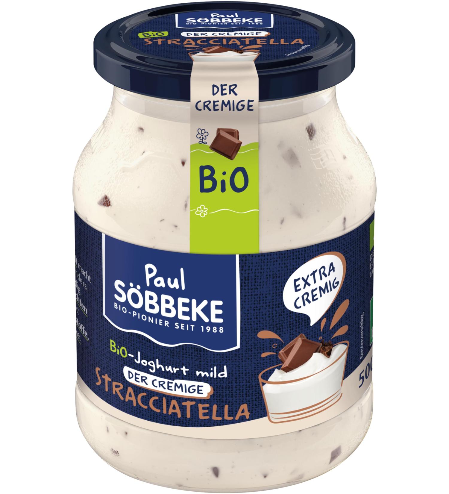S bbeke organic yoghurt mild stracciatella 7.5% fat (6 x 500 gr)