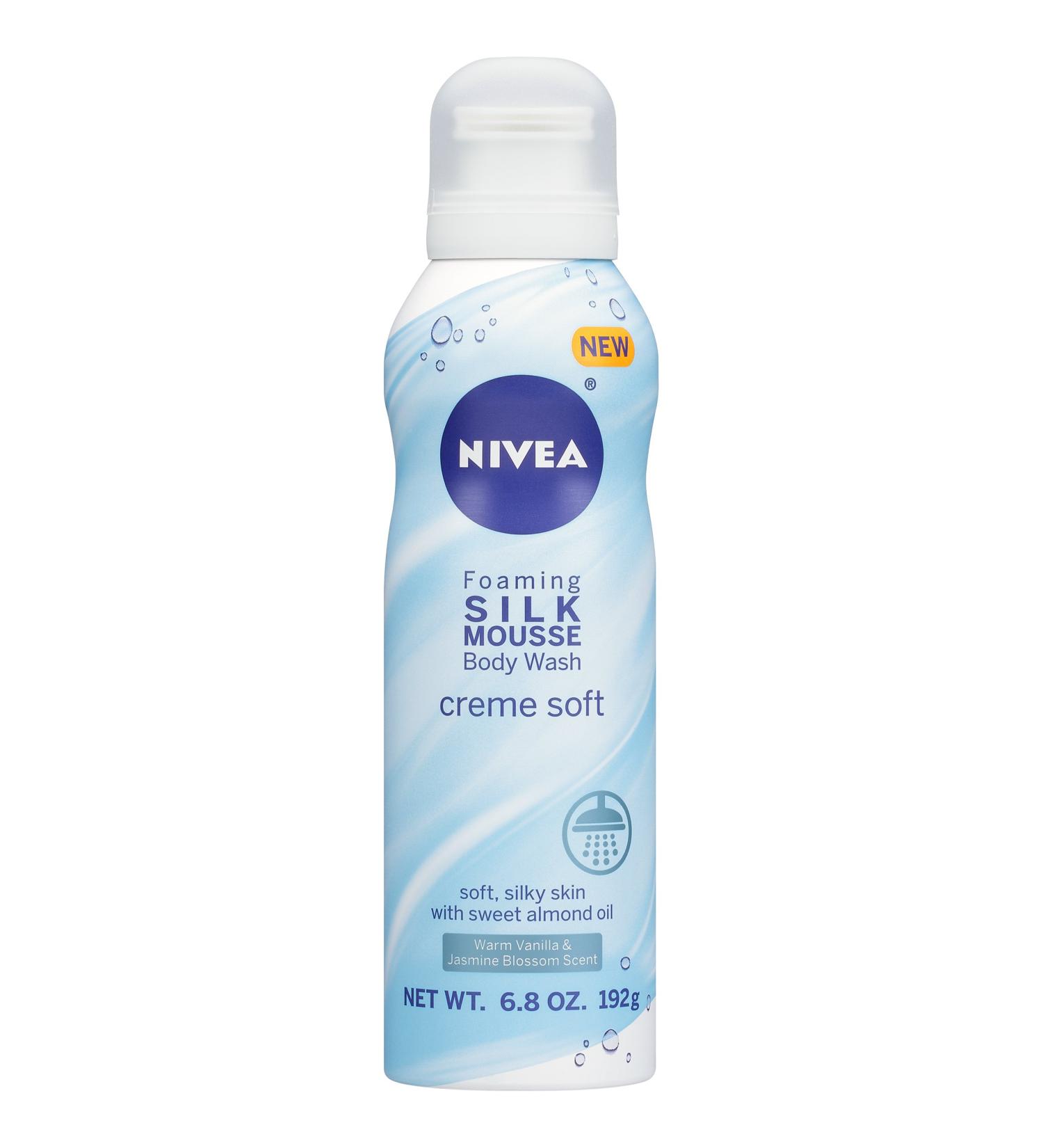 Nivea Creme Soft Foaming Silk Mousse Body Wash - Vanilla and Jasmine Blossom - 6.8 Ounce - Buy Online on GoSupps.com