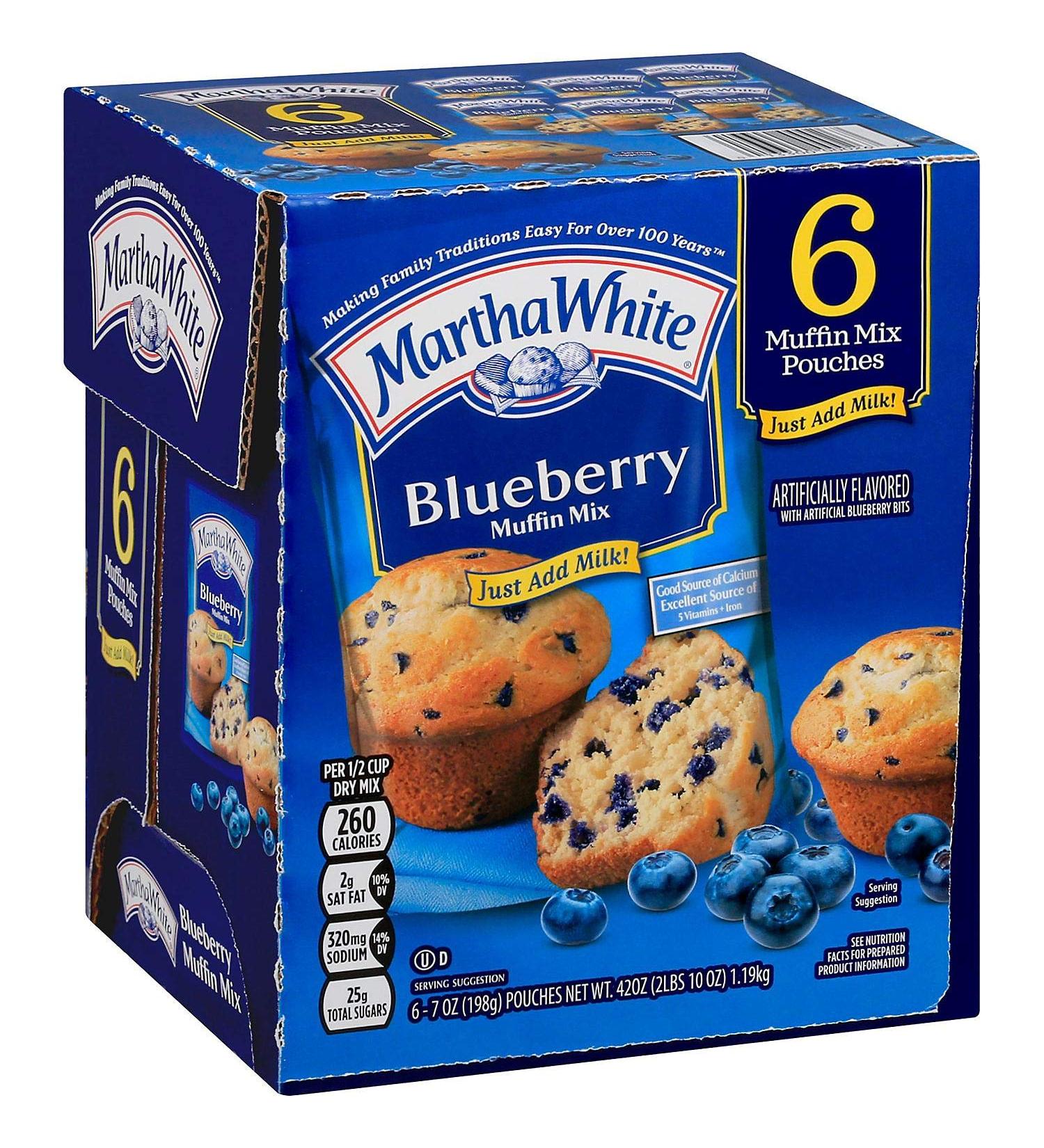 Martha White Blueberry Muffin Mix 7oz Pouch (Pack of 6) - Blueberry 7 Ounce 6 Pack - Buy Online on GoSupps.com