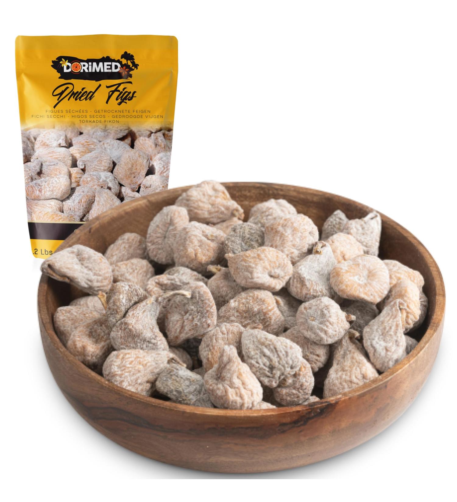 Spanish dried figs | 1 kg dried figs dehydrated | no added sugar | large raw and whole | rich in fibers and minerals | ideal as a snack | vegan | resealable bag | Dorimed - Buy Online on GoSupps.com