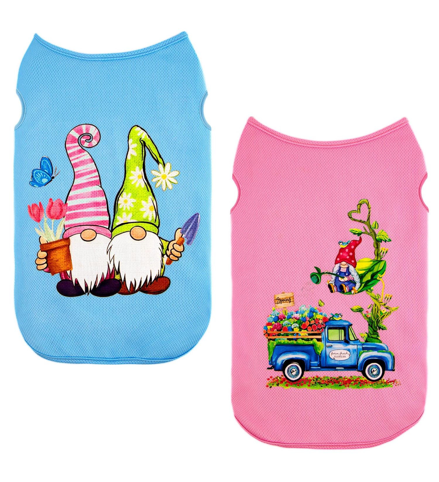 Buy Soft & Breathable Dog Shirts for Spring/Summer | 2-Pack (M) Pink & Blue - Stylish Dog Clothing - Buy Online on GoSupps.com