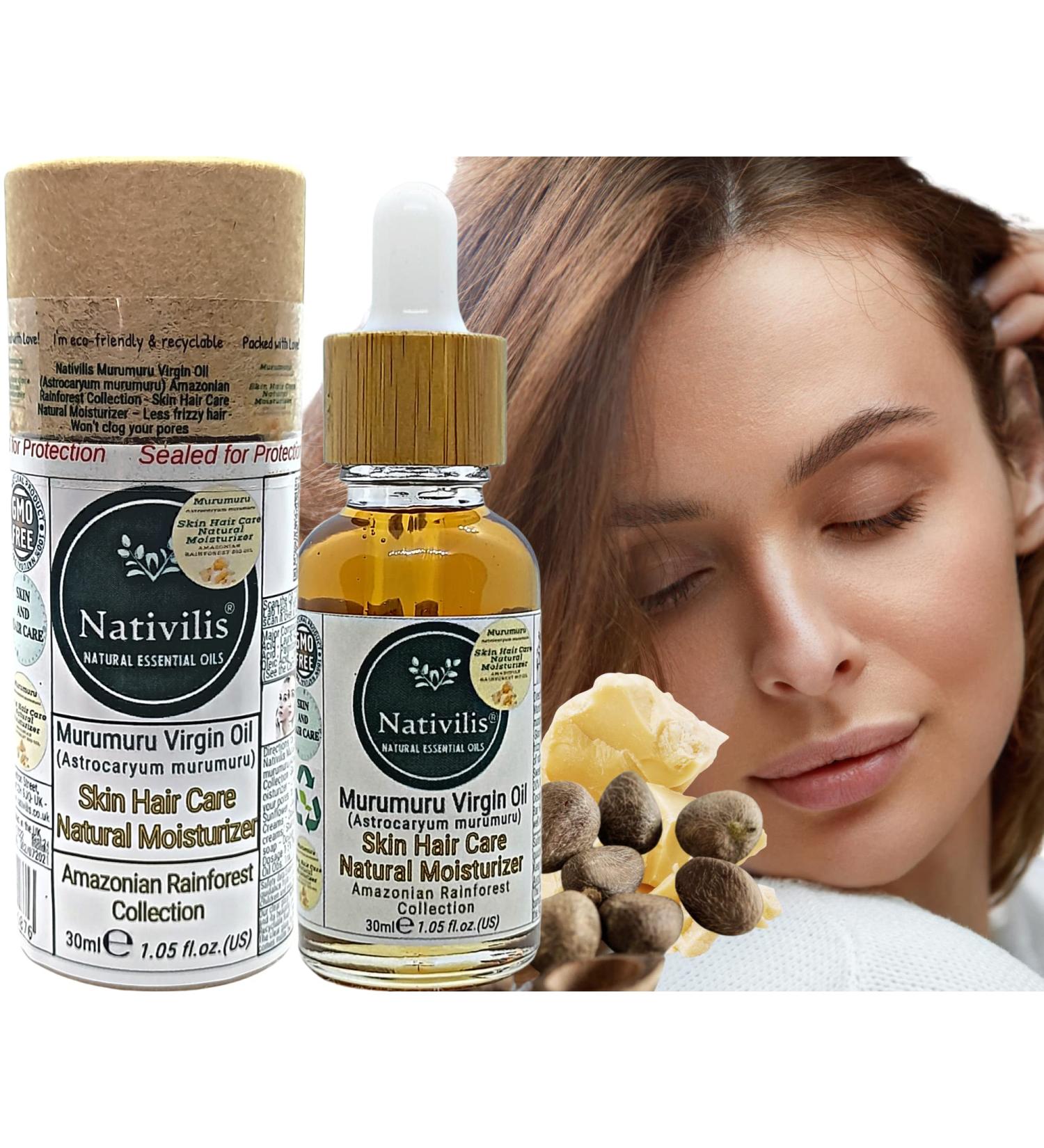 Nativilis Murumuru Virgin Oil (Astrocaryum murumuru) Amazonian Rainforest Collection Benefits: Skin Hair Care Natural Moisturizer Less frizzy hair - Won t clog your pores 30ml Copaiba properties - Buy Online on GoSupps.com
