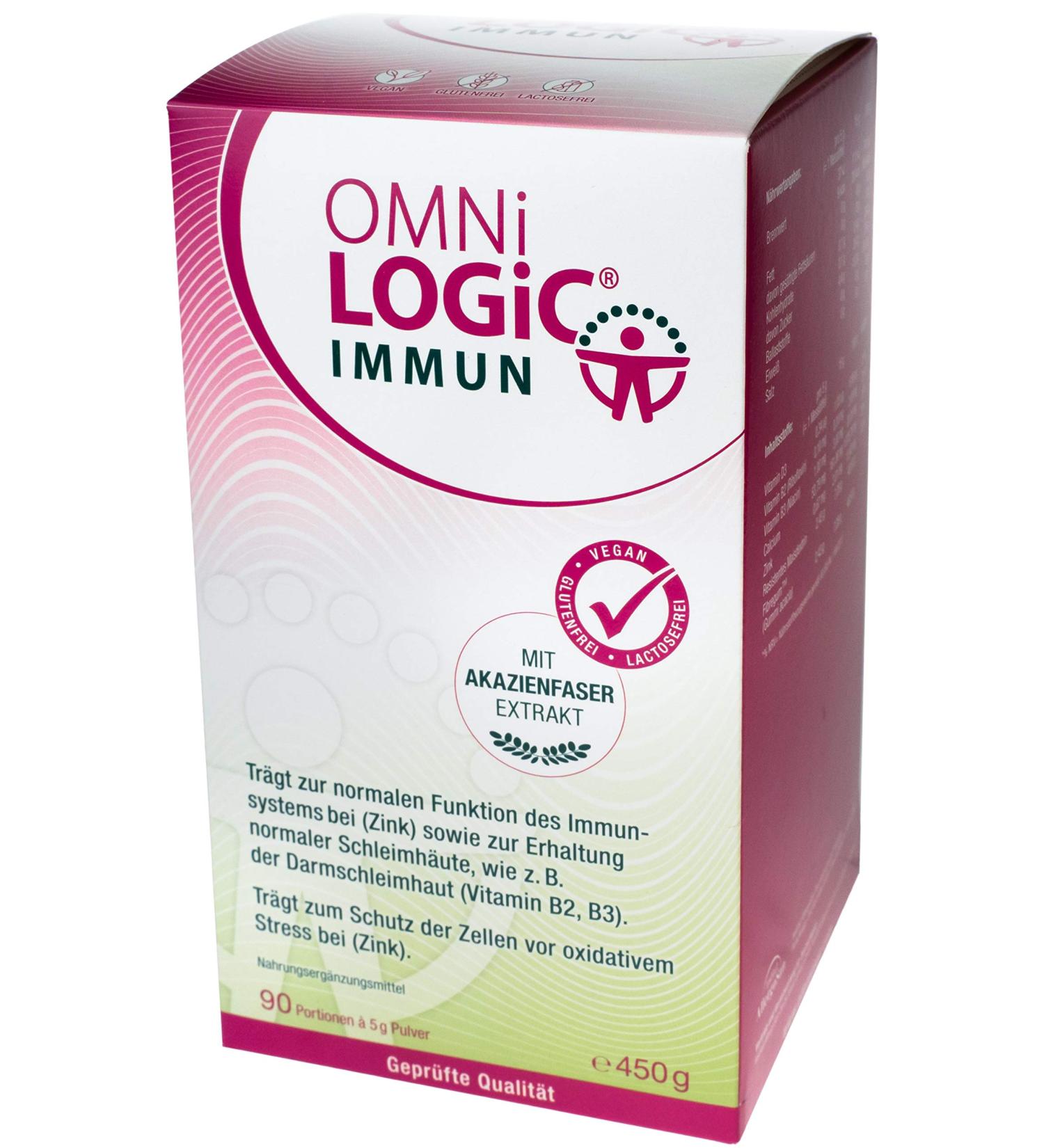 OMNi LOGiC IMMUN - 90 Portions (450g) - Vegan Gluten-Free & Lactose-Free Fiber Powder with Acacia Fiber Extract - Boost Your Immunity! - Buy Online on GoSupps.com