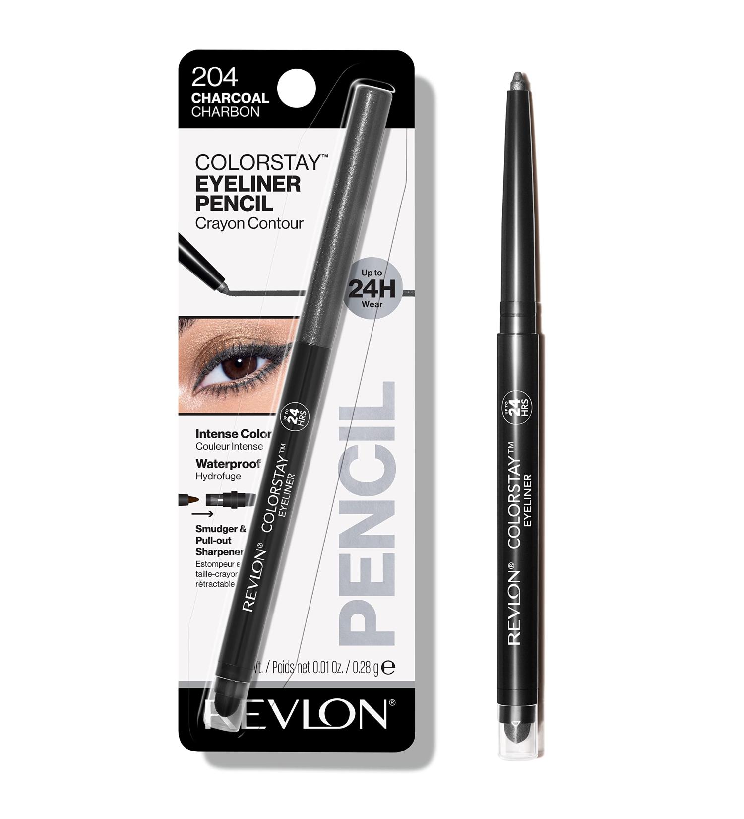Revlon ColorStay Waterproof Pencil Eyeliner - Smudgeproof Charcoal Eye Makeup - Buy Online on GoSupps.com