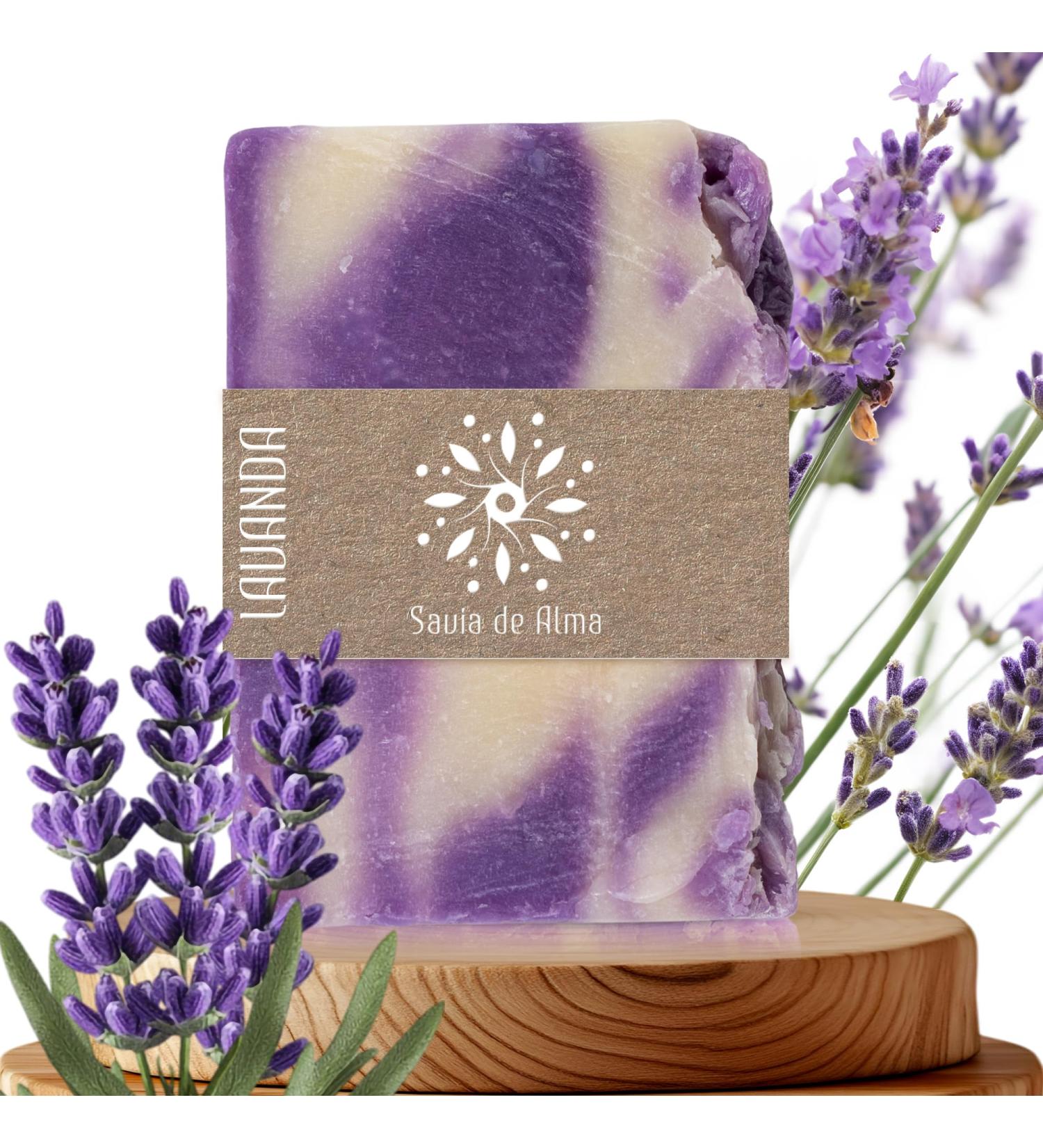  Savia De Alma Handmade Soap with Lavender Oil | Soothing Natural & Vegan | Ideal for Night Routines or Delicate Skin | Made in Spain | 100g - Buy Online on GoSupps.com