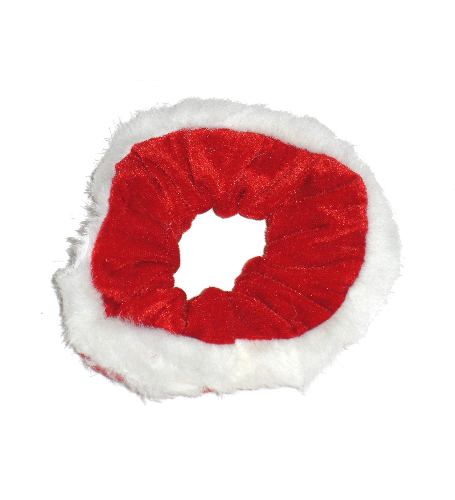 Pritties Accessories Christmas Red Velvet and White Fur Trim Hair Scrunchie Bobble Elastic Hair Band - Buy Online on GoSupps.com