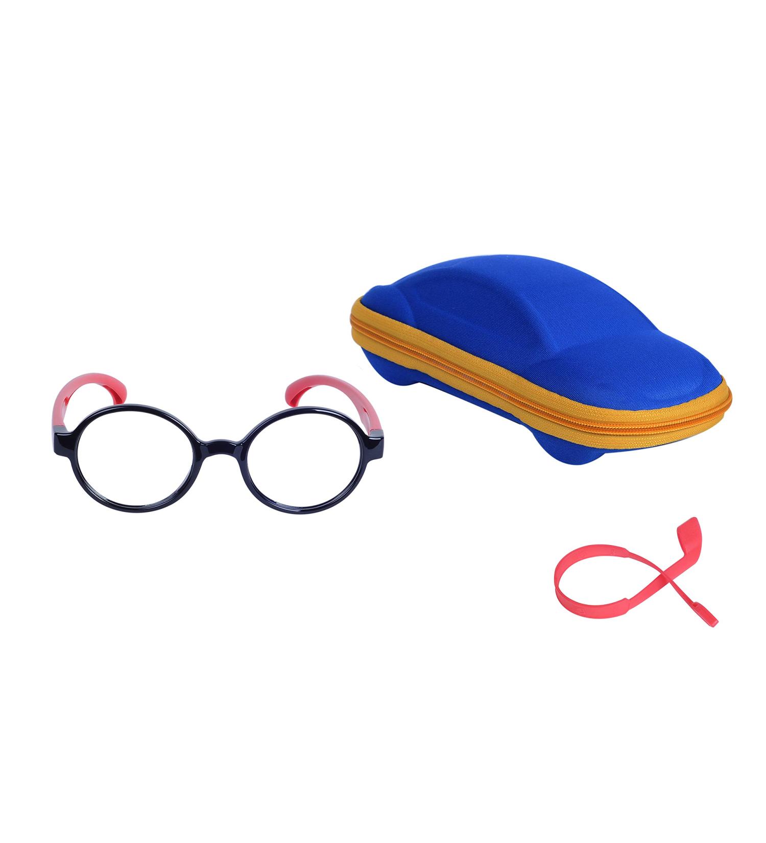 Children's Blue Light Filter Glasses - UV Block TR90 Round Frame for Young Girls with Anti-Slide Band & Red Case - Buy Online on GoSupps.com