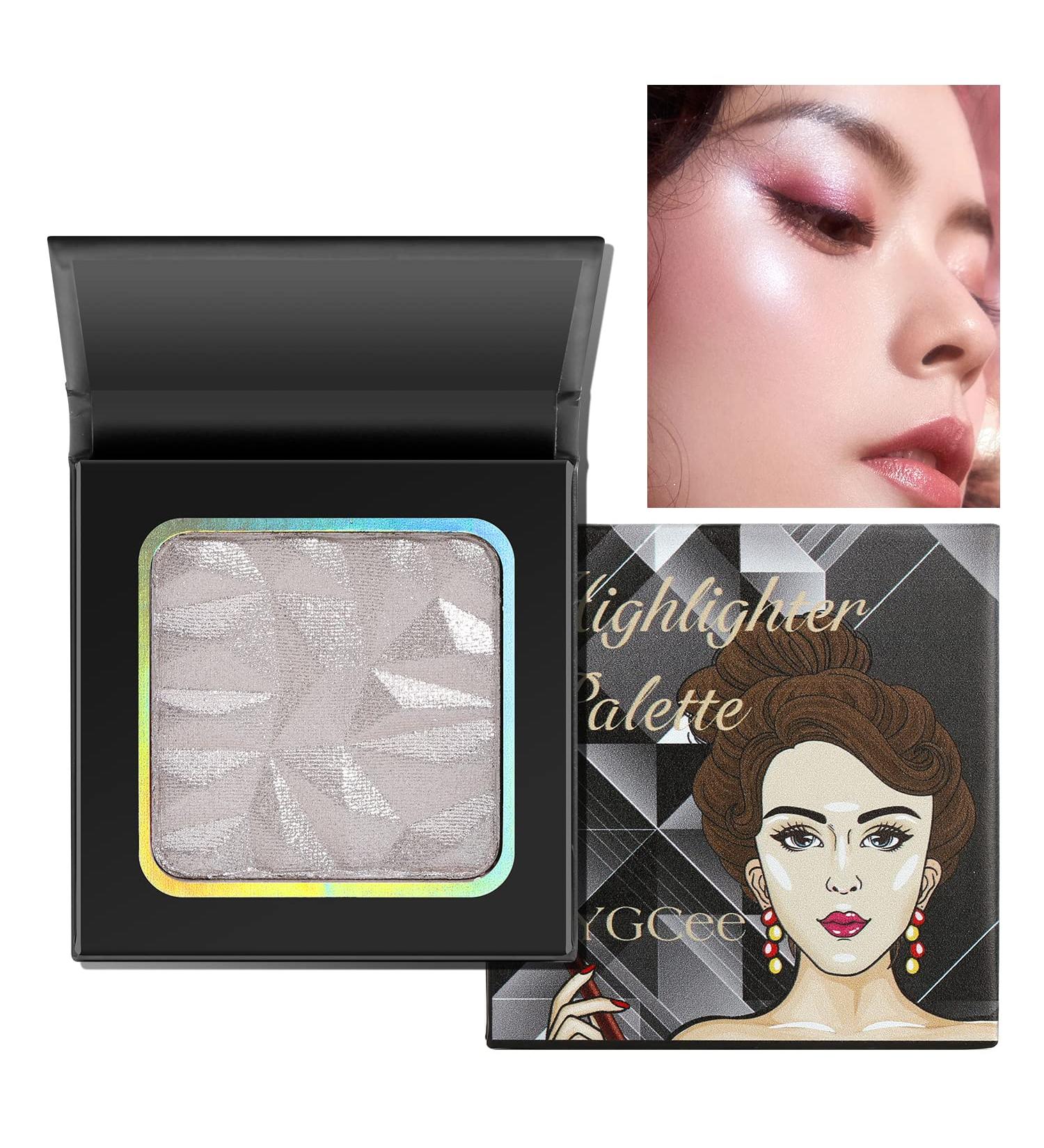 White Silver Glitter Highlighter Makeup Palette - Highly Pigmented Illuminator for Face & Body - Contour & Glow Palette for All Skin Tones - Buy Online on GoSupps.com