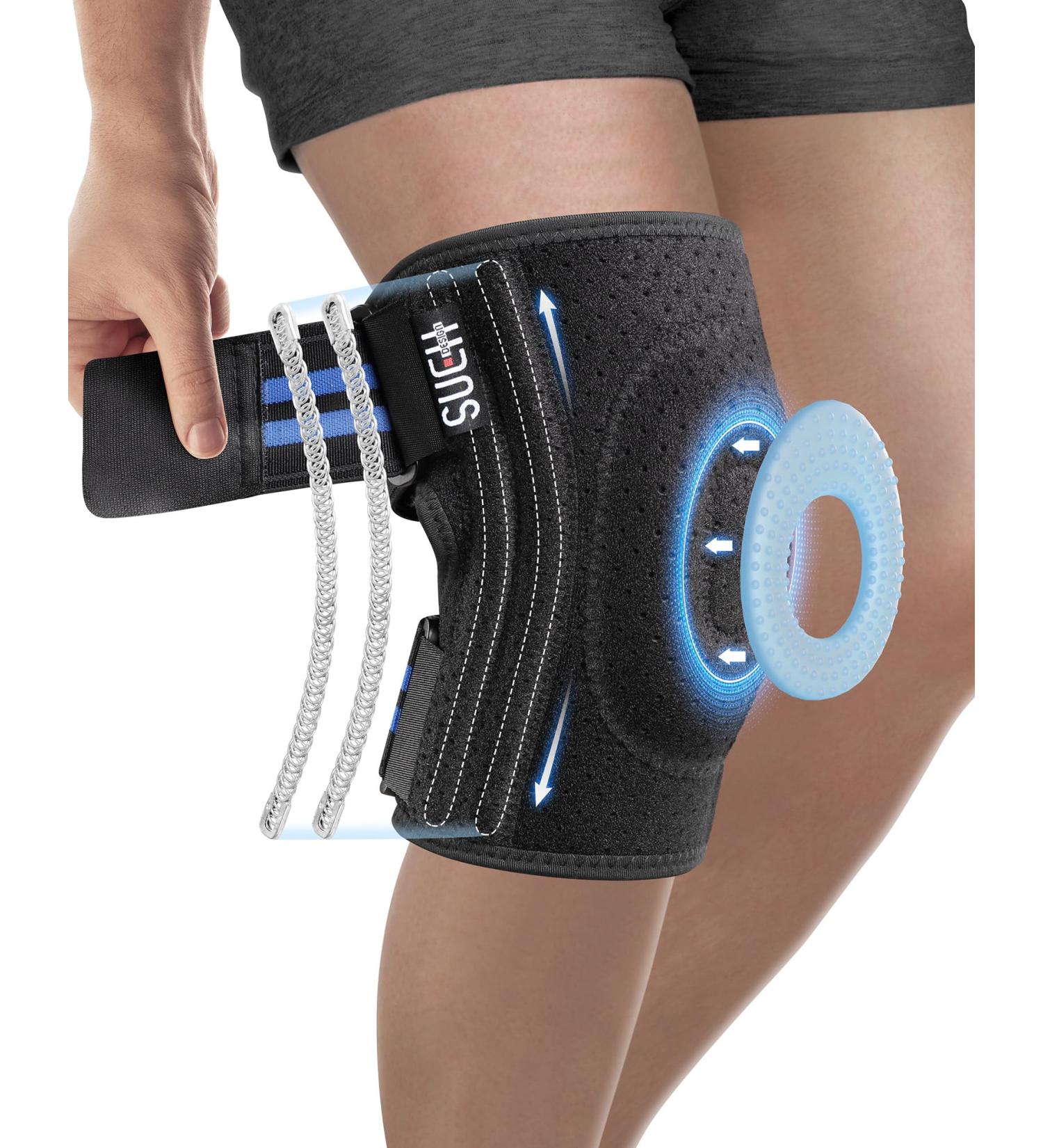 SueH Design Knee Support for Men and Women - Adjustable Double Wrap Knee Brace with Side Stabilisers, Patella Gel Pad - XX-Large - Buy Online on GoSupps.com