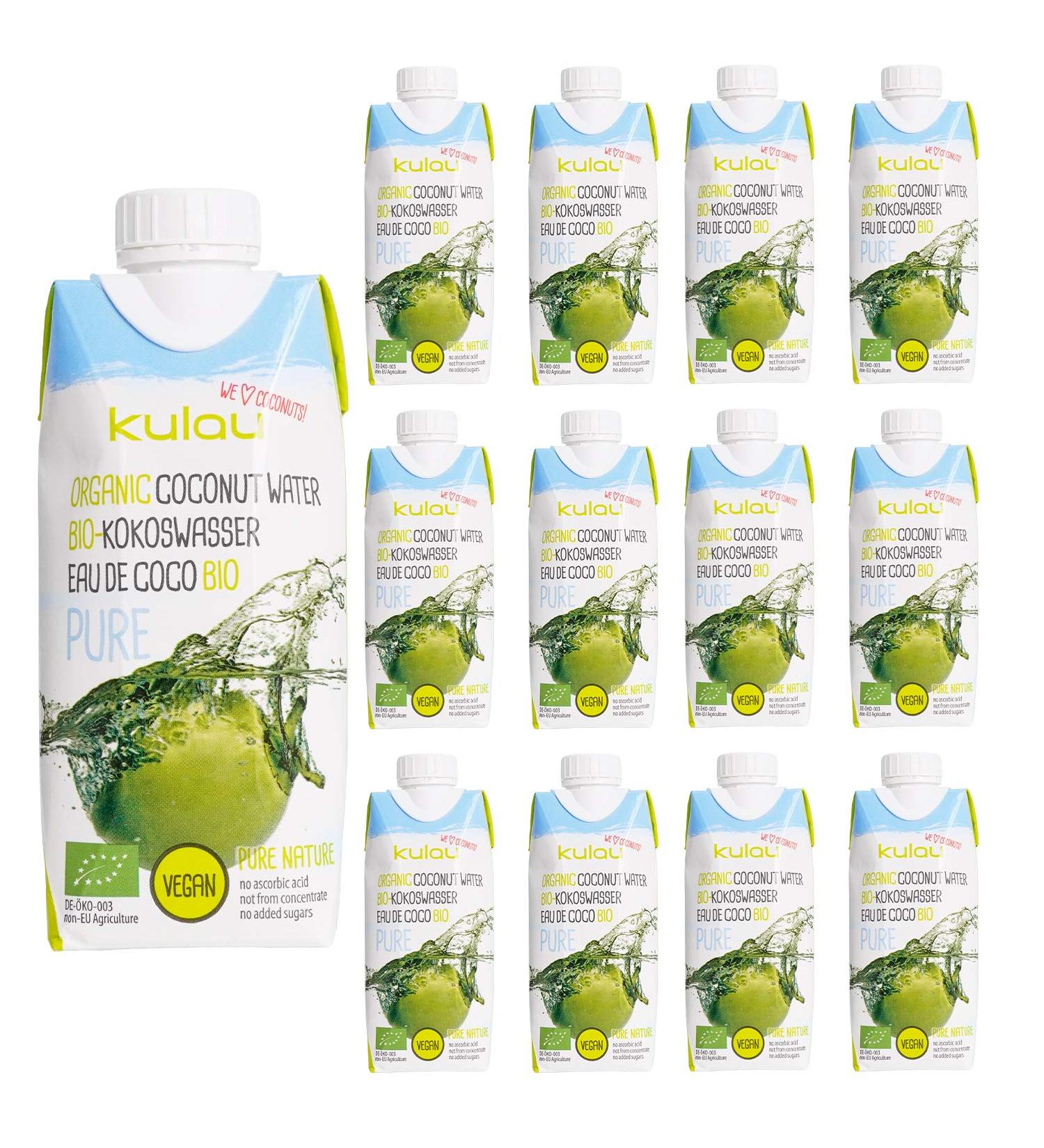 Buy Kulau Organic Coconut Water 330ml - 100% Pure No Sugar or Additives | Pack of 12 - International Shipping Available - Buy Online on GoSupps.com