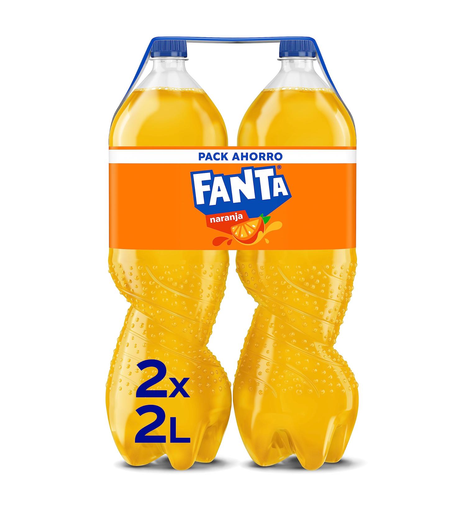 Refresco Familiar de Naranja Fanta pack 2 Botellas 2 litros