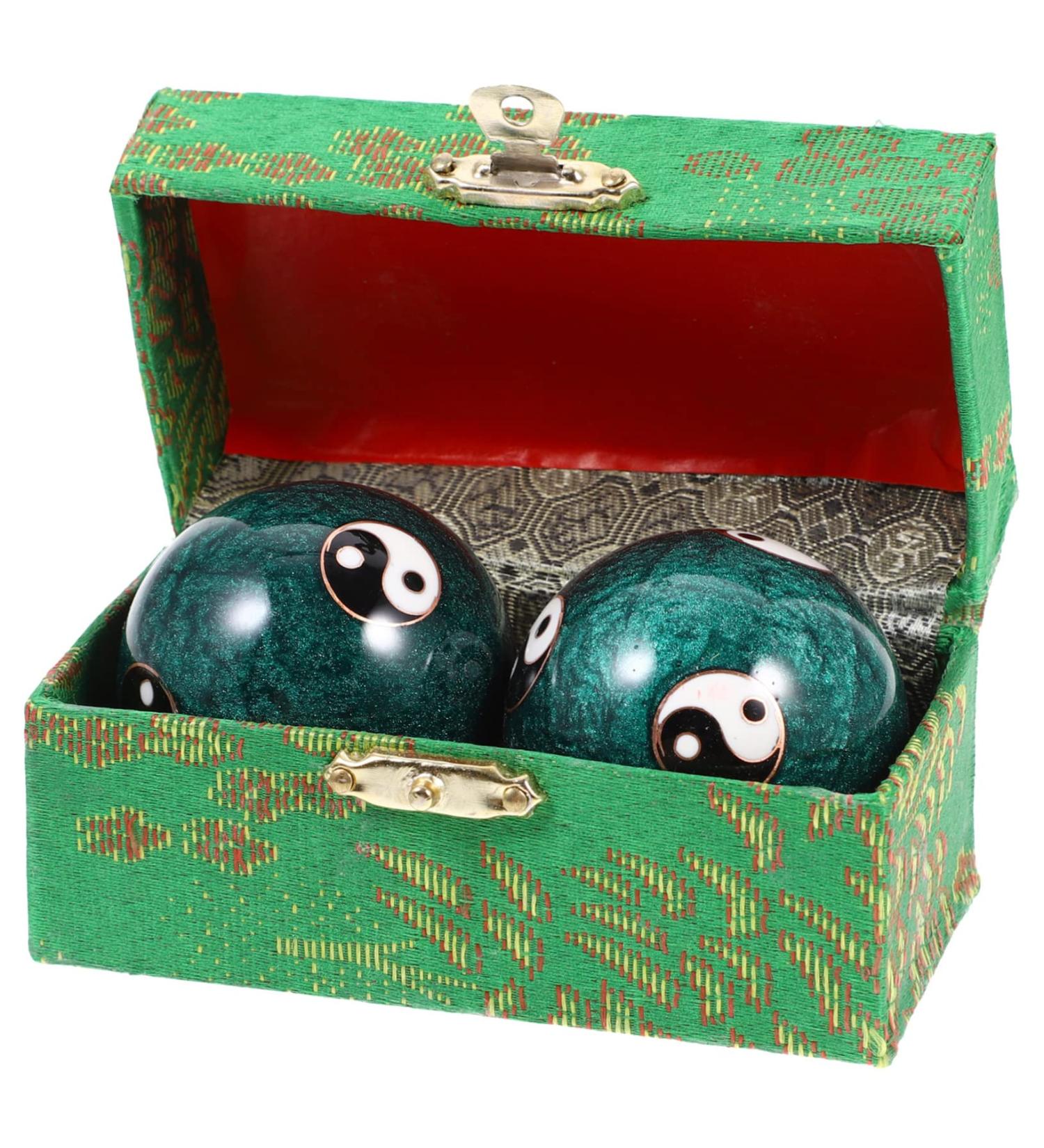 Healvian 2st Health Massage Handball - Baoding Balls | Stone & Cloisonn Magnetic Massage Balls for Wellness | Chinese Medicine for Adults - Buy Online on GoSupps.com