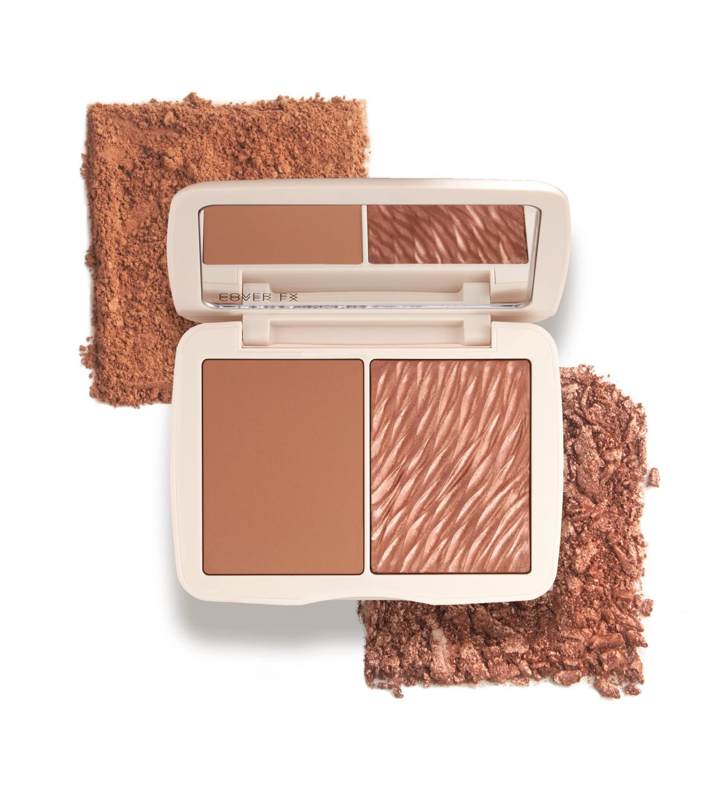 COVER FX Monochromatic Bronzer Duo - Suntan Bronze - Matte & Shimmer Powder Makeup, 0.51 Oz - Buy Online on GoSupps.com