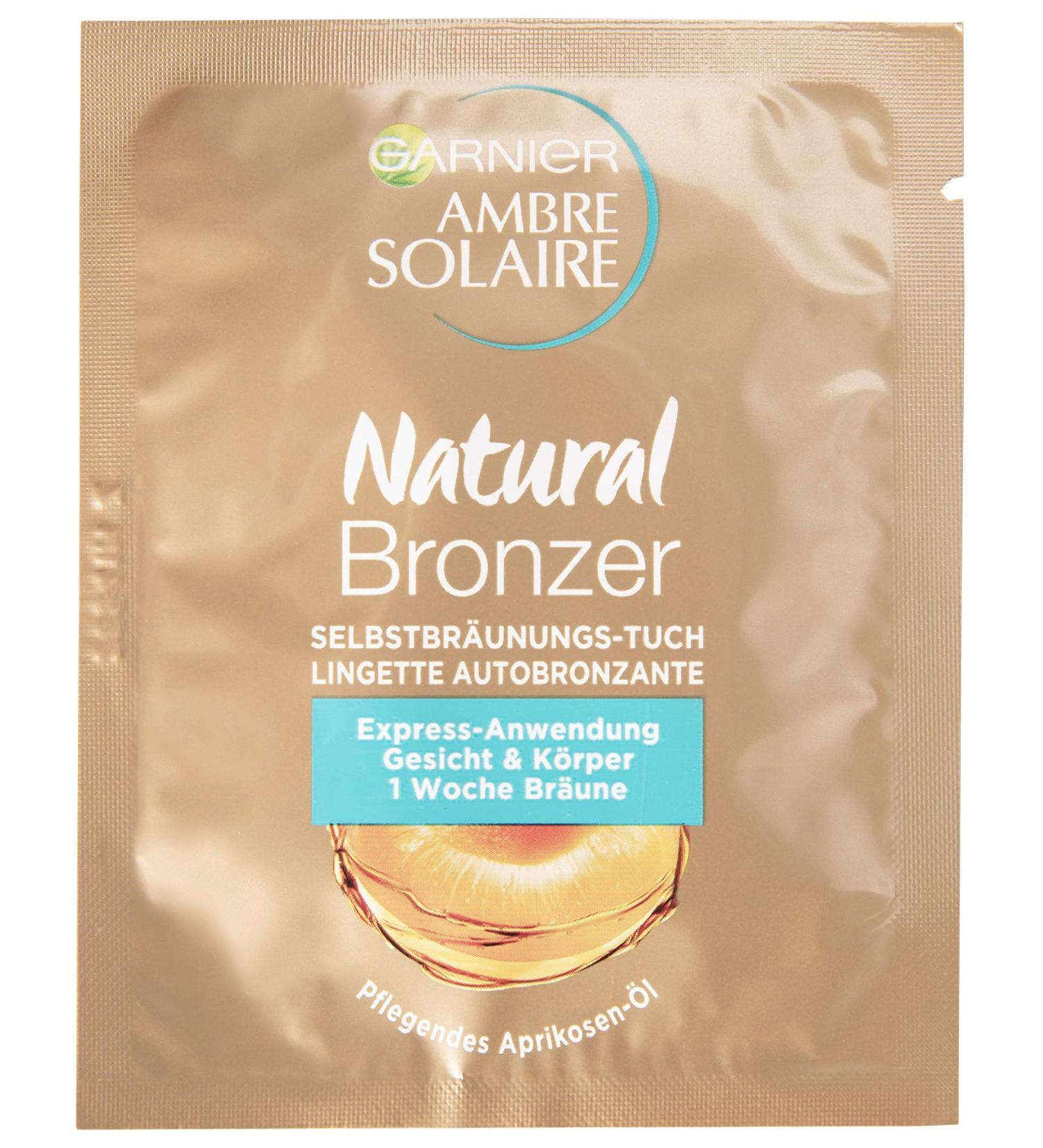 Garnier Ambre Solaire Self-Tanning Towel Self-Tanner with Apricot Kernel Oil Tanning Accelerator in Gold (15 pieces)