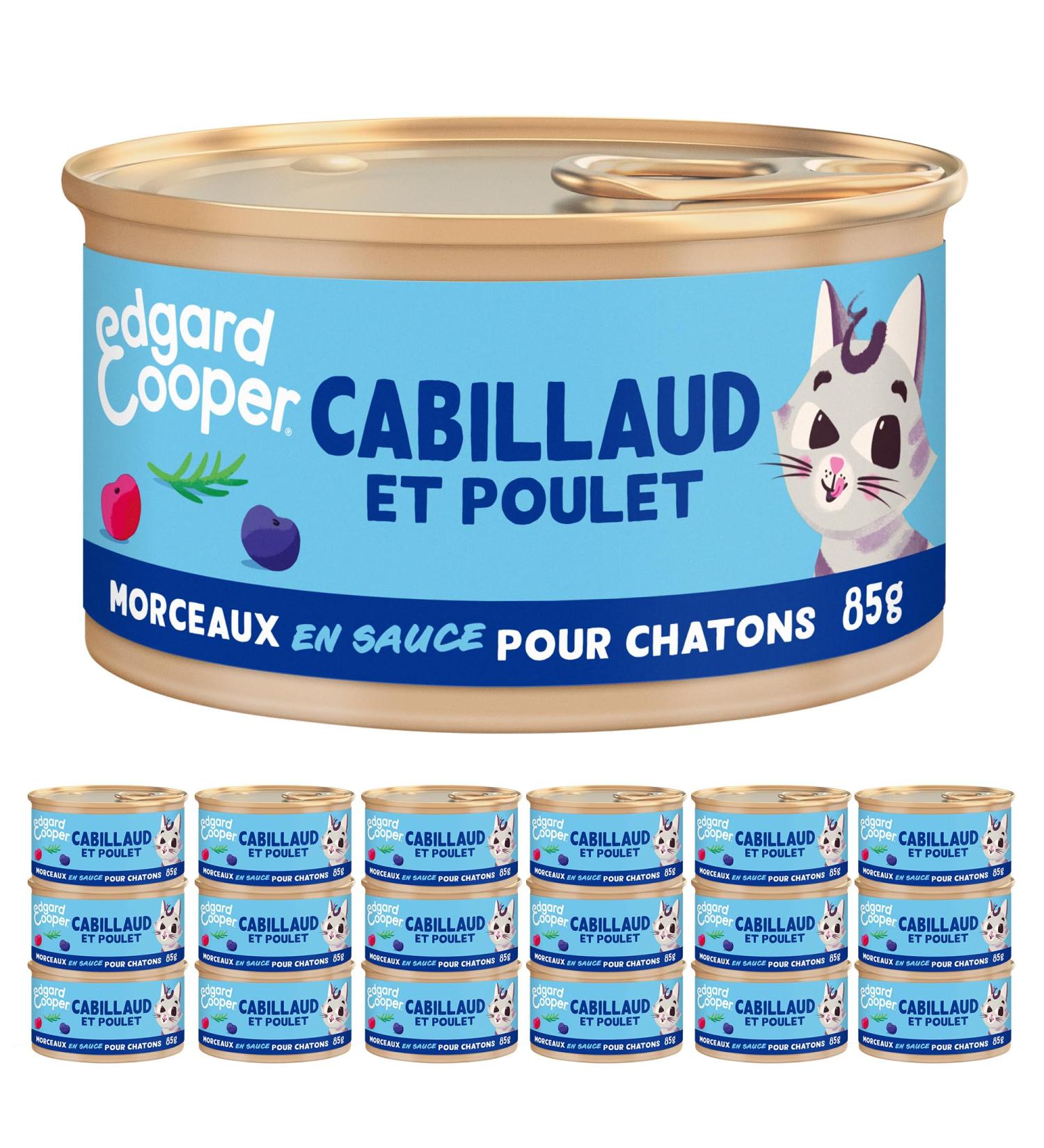 Edgard & Cooper Cat & Kitten Pate (Cod & Chicken 85g x 18) Pat e Pieces in Kitten Sauce Fresh Meat and Quality Prote - Buy Online on GoSupps.com