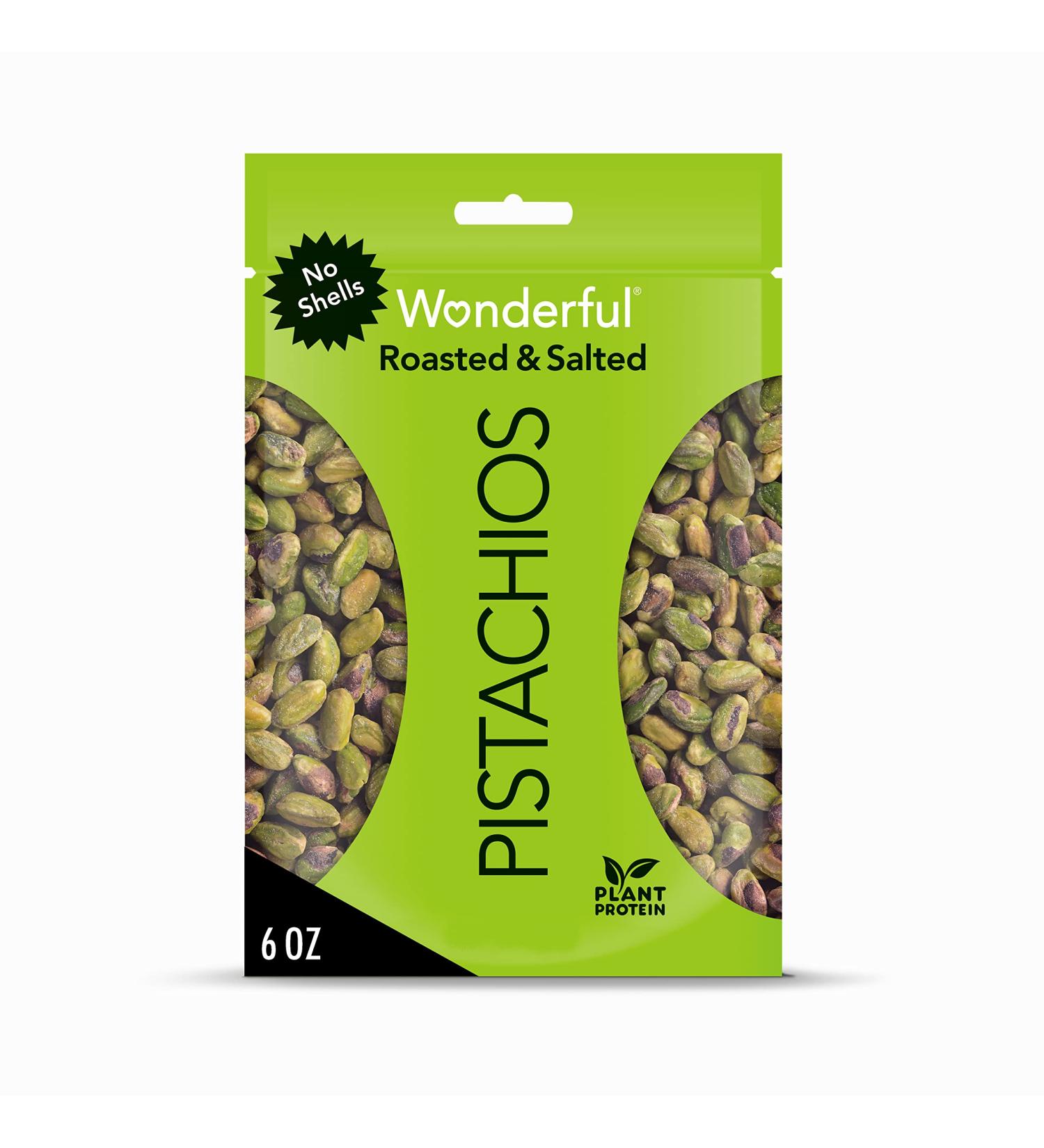 Roasted & Salted No-Shell Wonderful Pistachios - 6 Oz - Buy Online on GoSupps.com