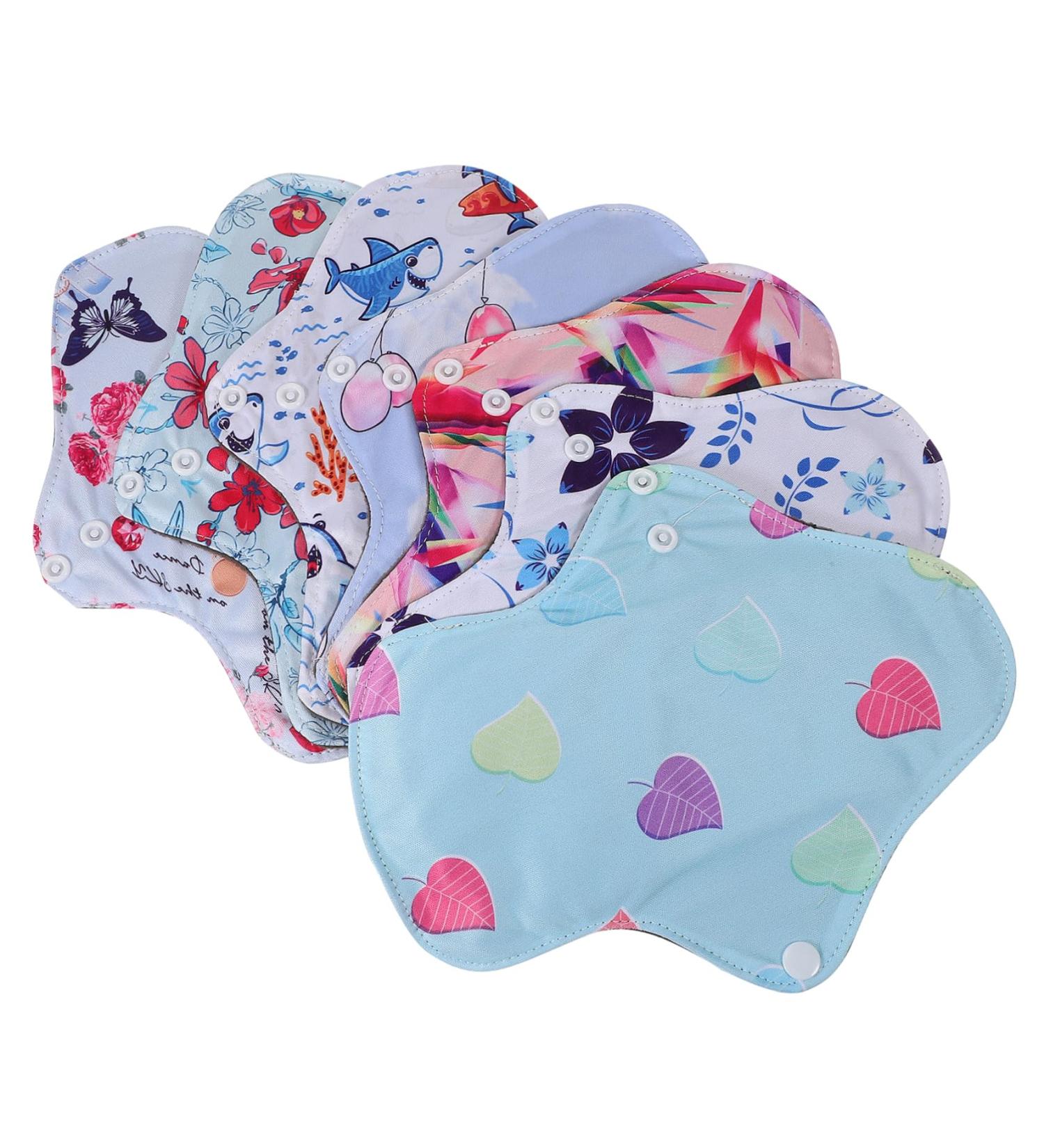 GLEAVI 7pcs Women's Reusable Cloth Panty Liners with Storage Bag - Washable Menstrual Pads for Women - Buy Online on GoSupps.com
