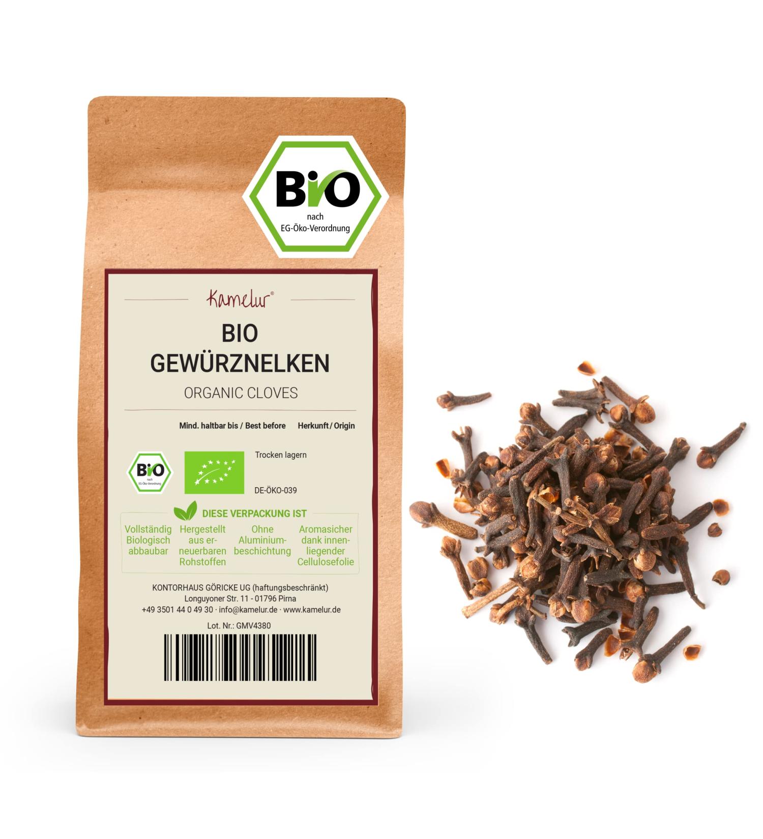 Kamelur 500g Organic Whole Cloves - Aromatic Organic Cloves No Additives - The Fragrant Spice - Buy Online on GoSupps.com