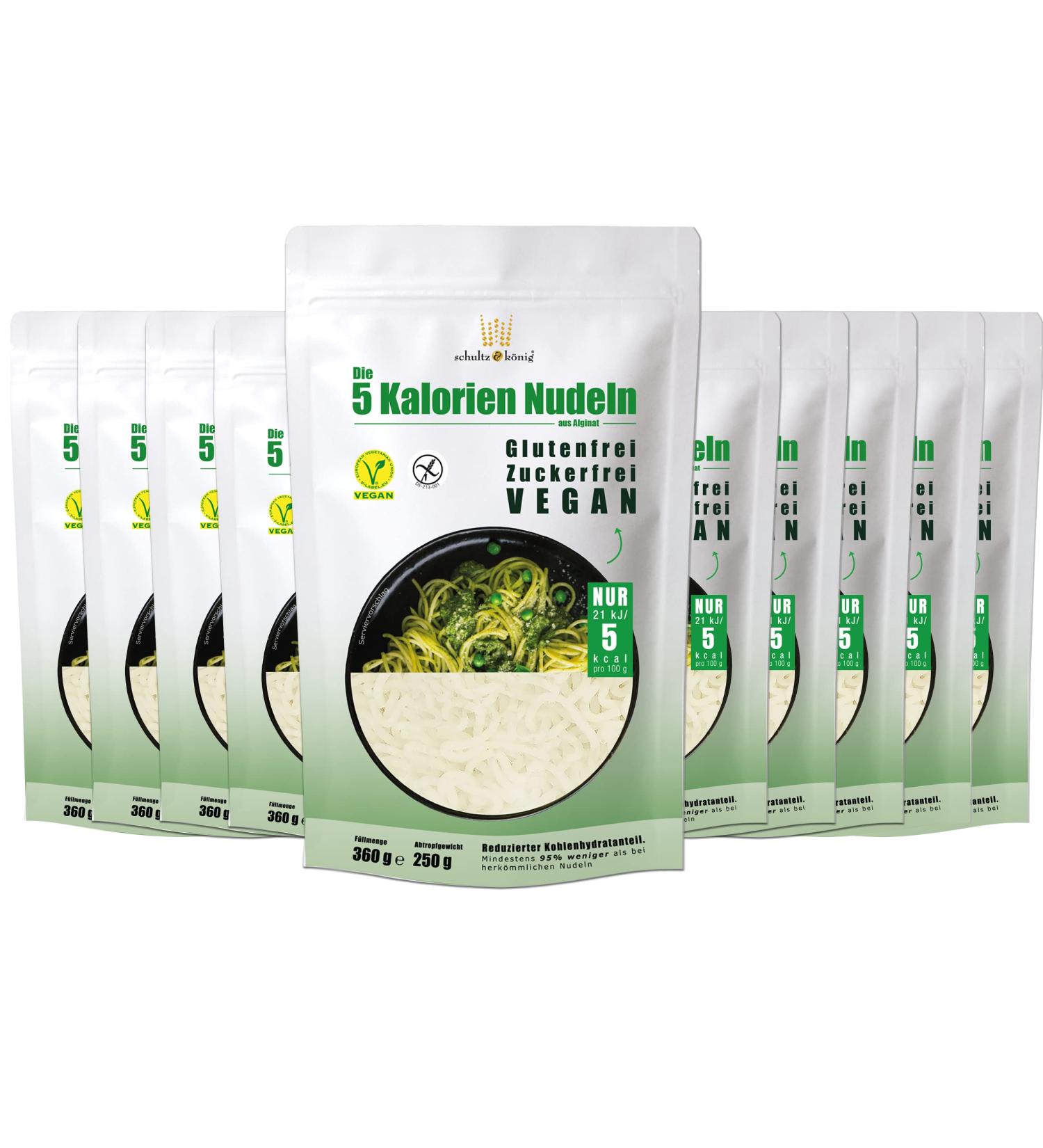 5-Calorie Algae Noodles 250g | Gluten-Free Fat-Free & Vegan | Smell & Tasteless | Only 5kcal per 100g | Made in Germany | Schultz and King - Buy Online on GoSupps.com