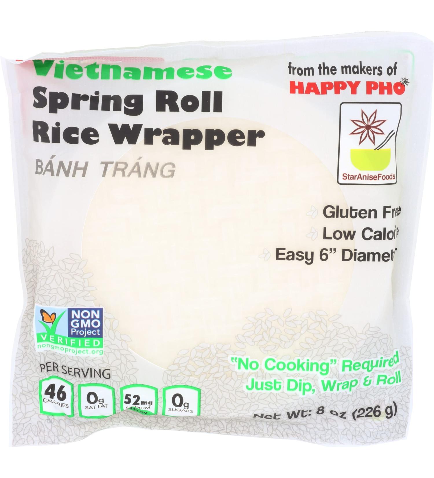 STAR ANISE FOODS Spring Roll Rice Wrapper - 8 OZ | Gluten-Free & Non-GMO - Buy Online on GoSupps.com