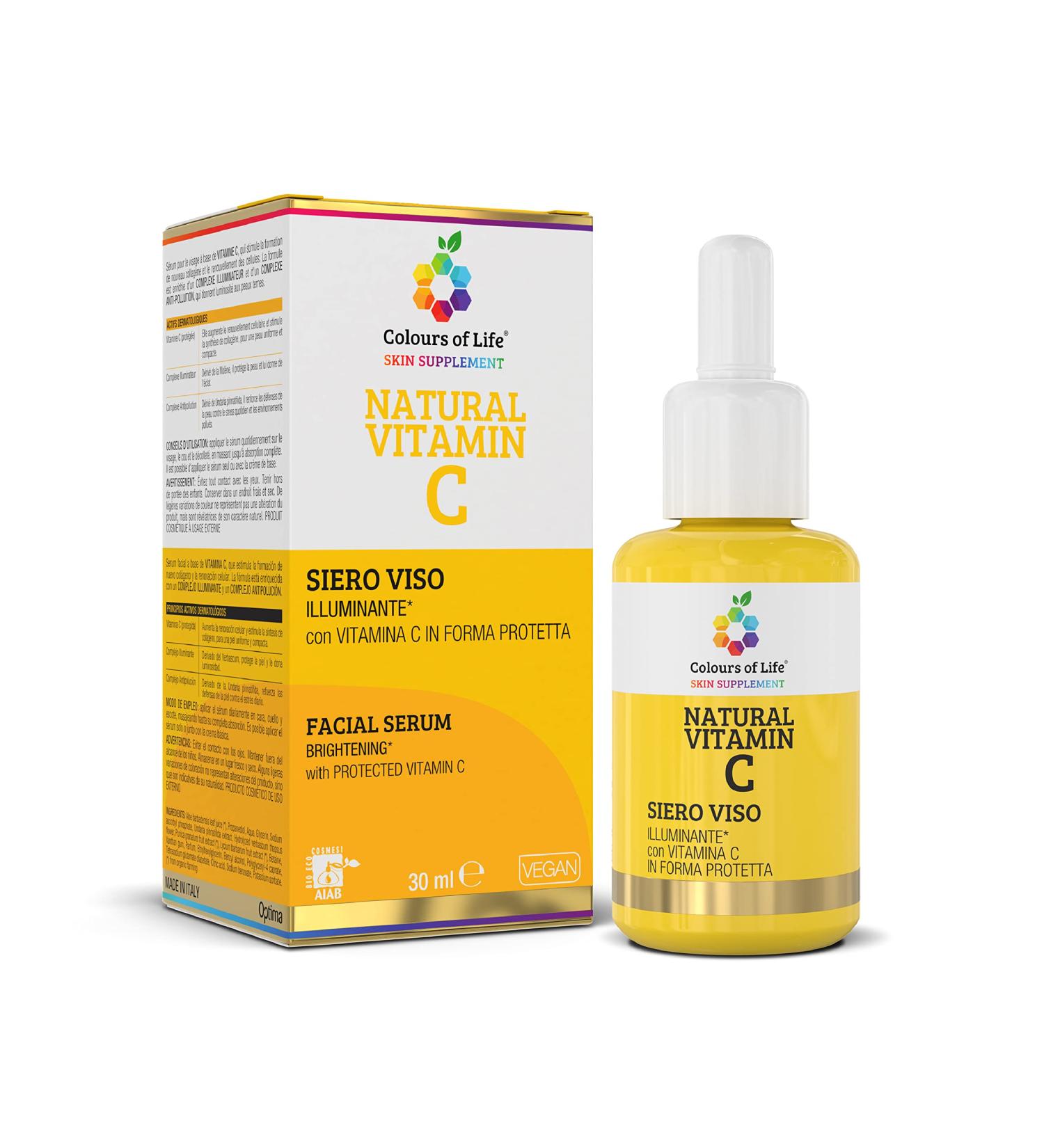 Optima Naturals Srl Facial Serum Vitamin C Vitamin C facial serum Brightening effect makes the skin radiant antioxidant effect 30 ml - Buy Online on GoSupps.com