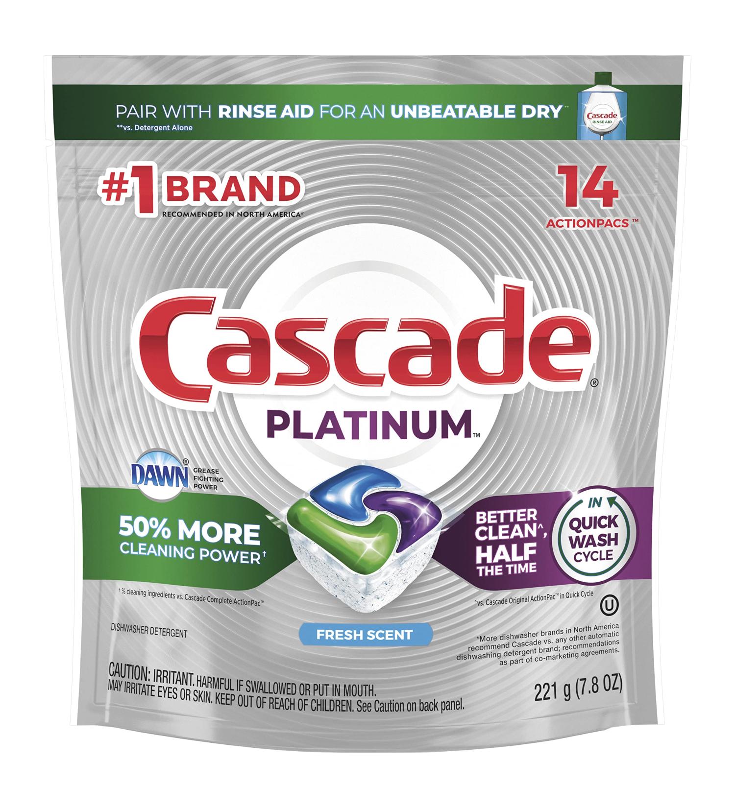Cascade Action Dishwasher Detergent Tabs 14 CT