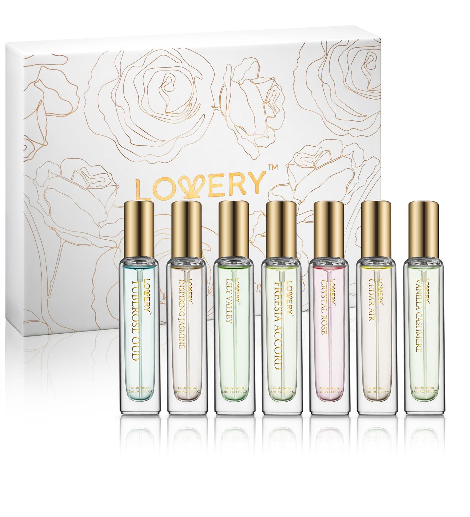 Valentine's Eau de Parfum 15 Piece Discover Set Clean Perfume for Women Travel Perfume for Men Perfume Sampler for Women 7 Assorted Fragrances with 7 Perfumes Pouches Birthday Gifts for Women Floral - Buy Online on GoSupps.com