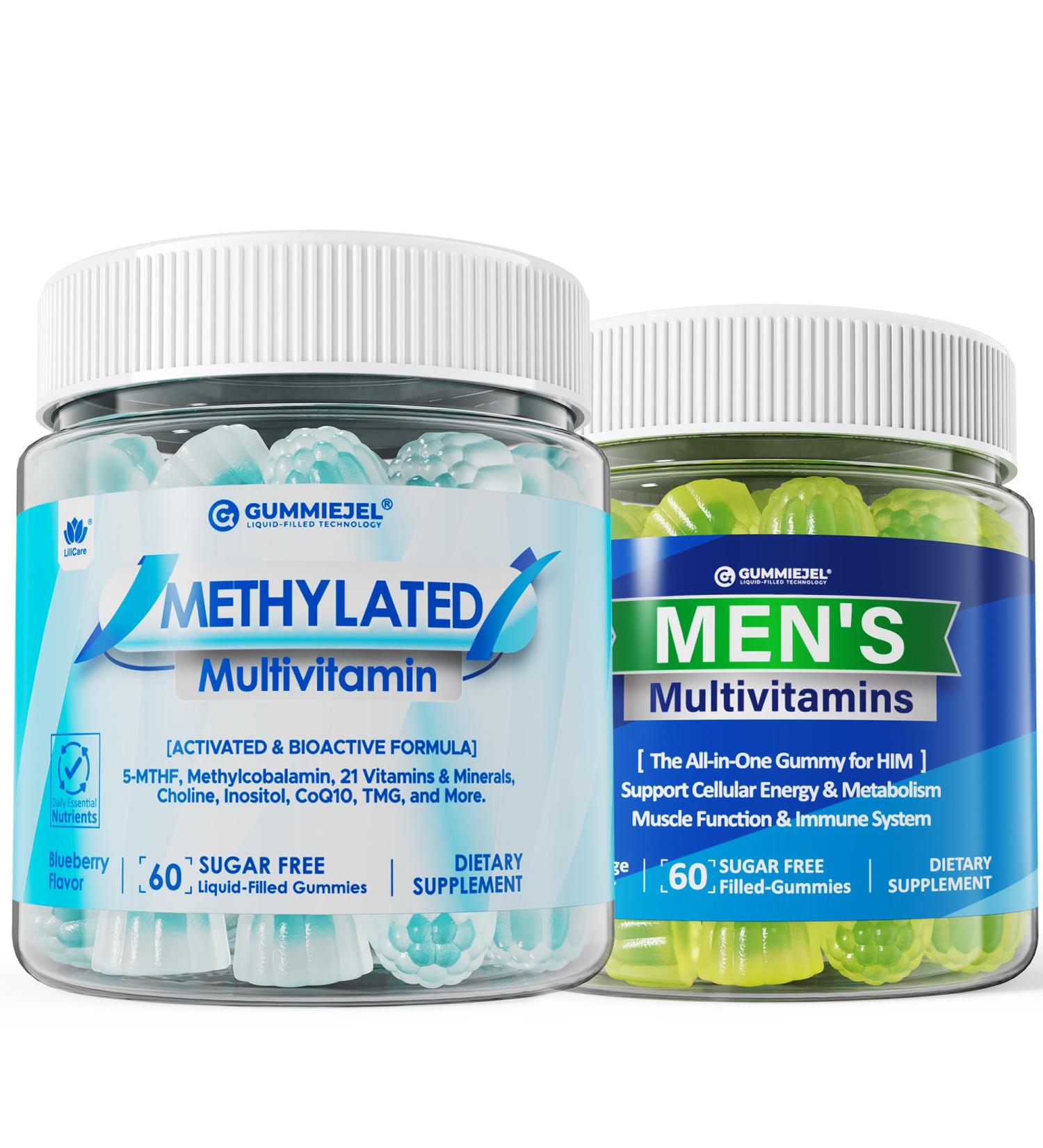 Methylated Multivitamn Gummies 1 Pack + Mens Multivitamin Gummies 1 Pack - Buy Online on GoSupps.com