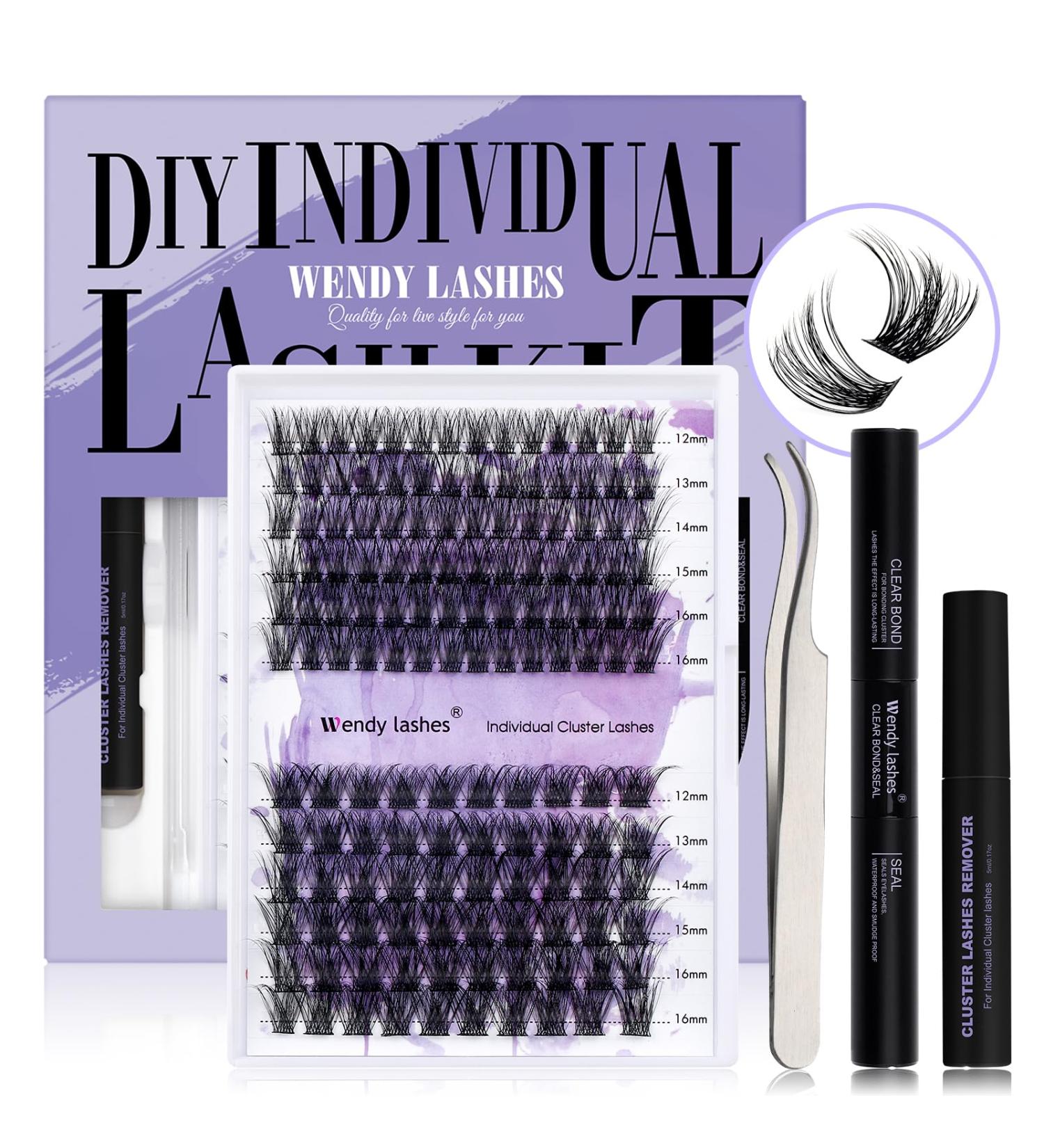 DIY Lash Extension Set | Cluster Eyelash Extensions Kit (C3+C9-C Curl) | 12-16mm | Eyelash Clusters for Stunning Lashes - Buy Online on GoSupps.com
