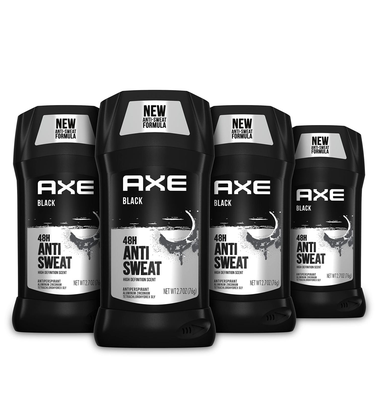 Axe Men's Antiperspirant Stick 2.7 oz 4 Count - Black Frozen Pear & Cedarwood Deodorant for 48-Hour Sweat and Odor Protection - Buy Online on GoSupps.com