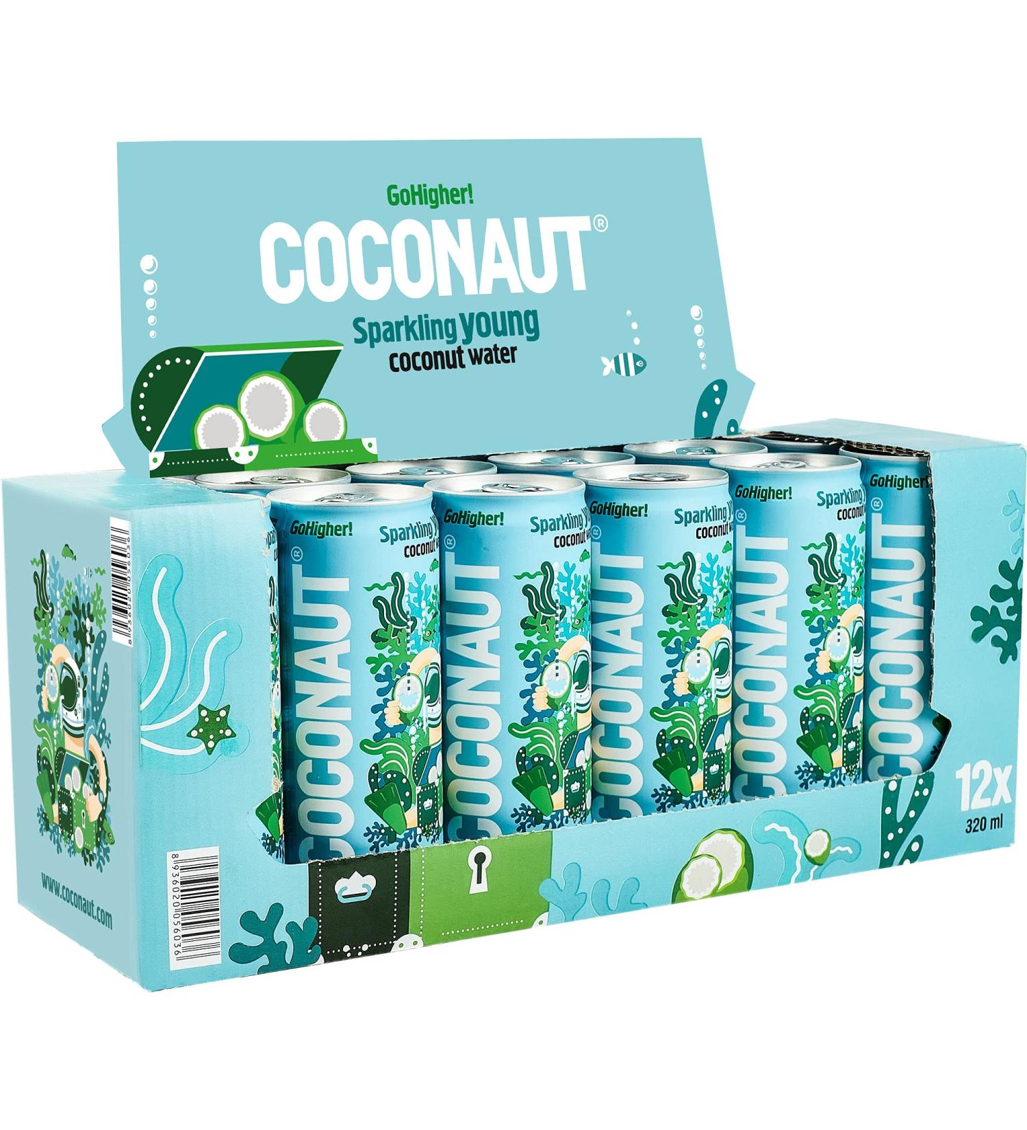COCONAUT Coconut Water - 100% Young Coconut Refreshment in Various Varieties (12 x 320 ml) - Buy Online on GoSupps.com