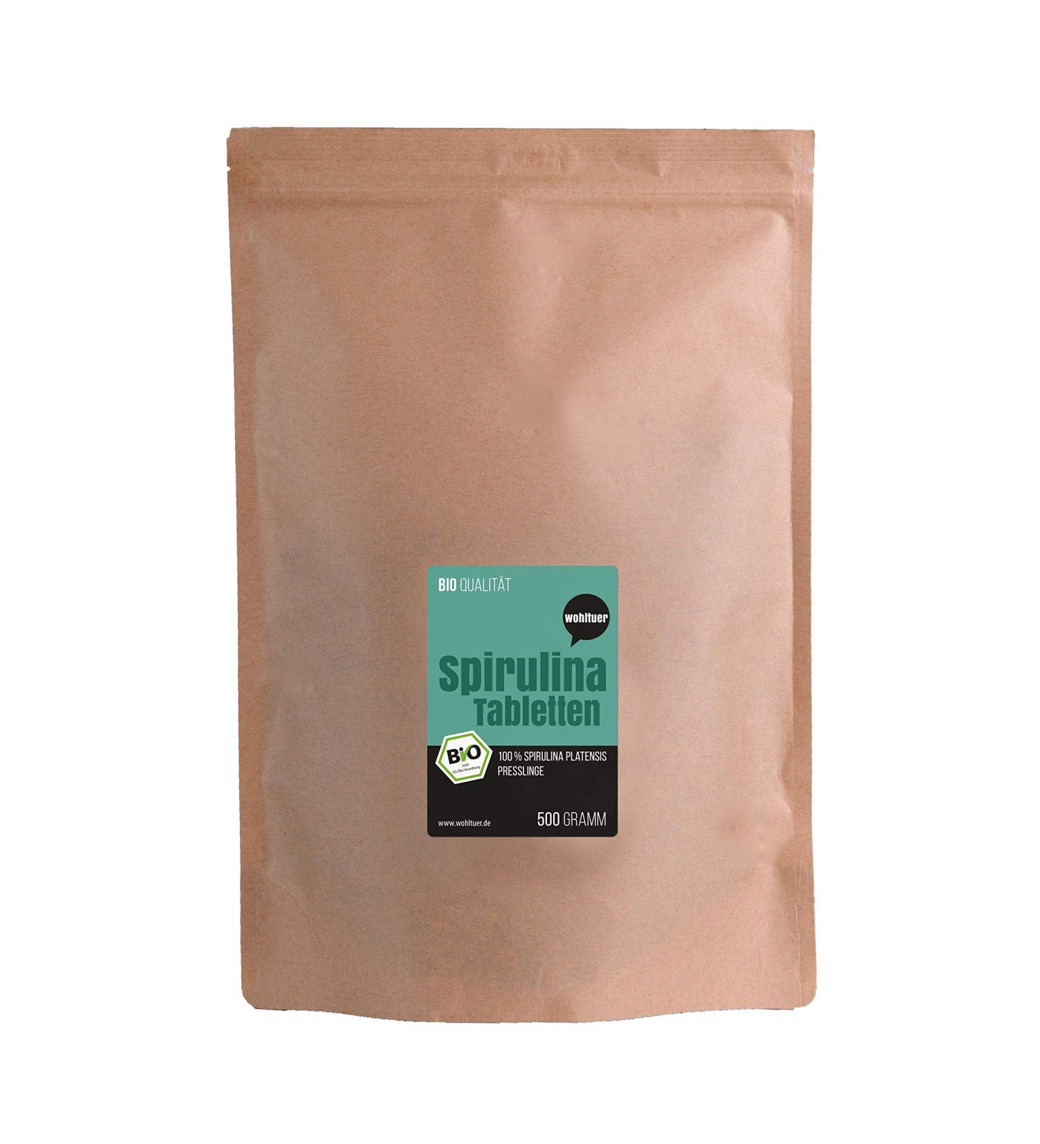 Wohltuer Organic Spirulina 500g + 1 250 Tablets | DE- KO-006 Certified | Lab-Tested Quality in Germany | Fast International Shipping - Buy Online on GoSupps.com