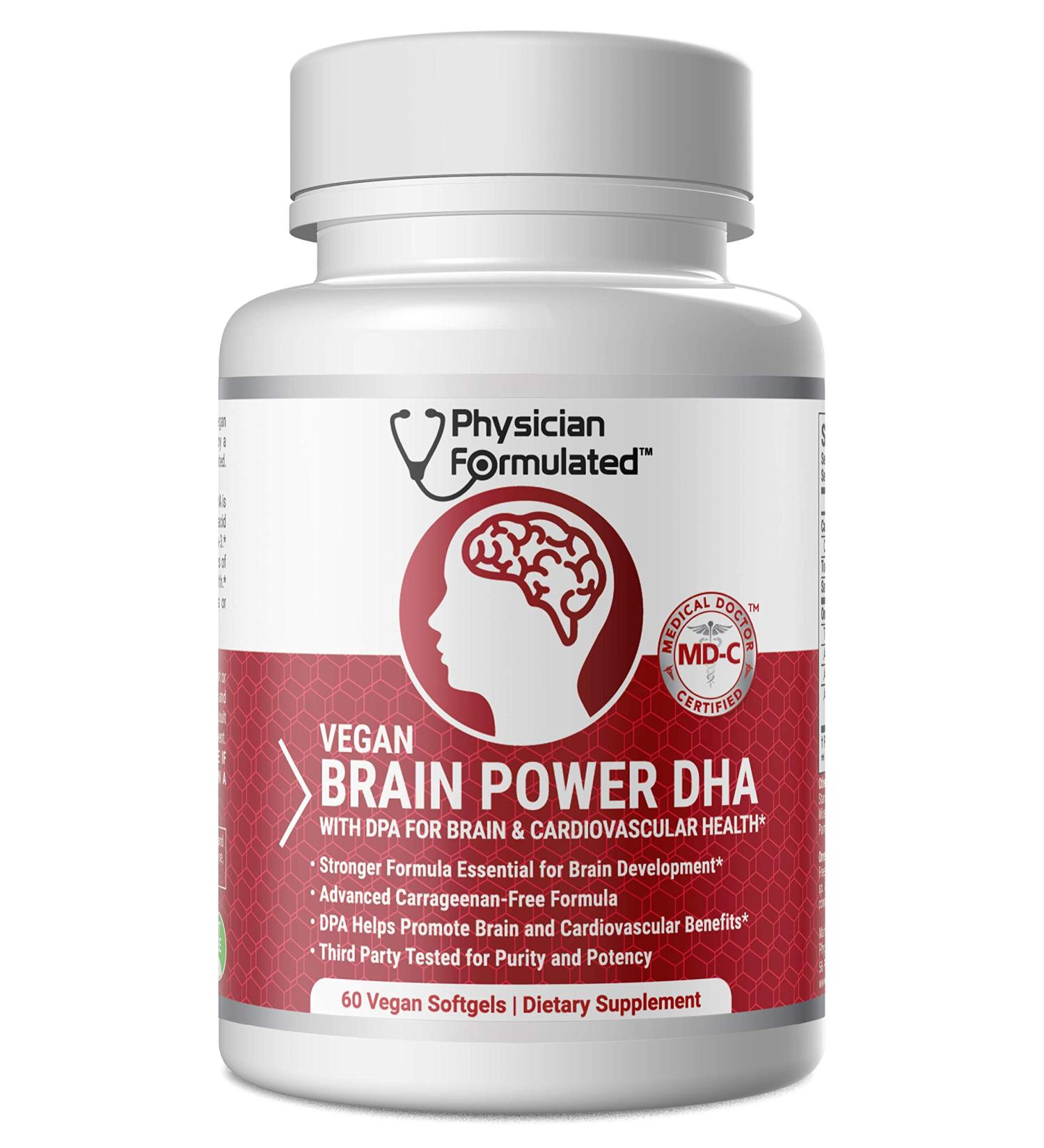 Vegan DHA Brain & Prenatal Omega-3 with Astaxanthin - Physician Formulated - Buy Online on GoSupps.com