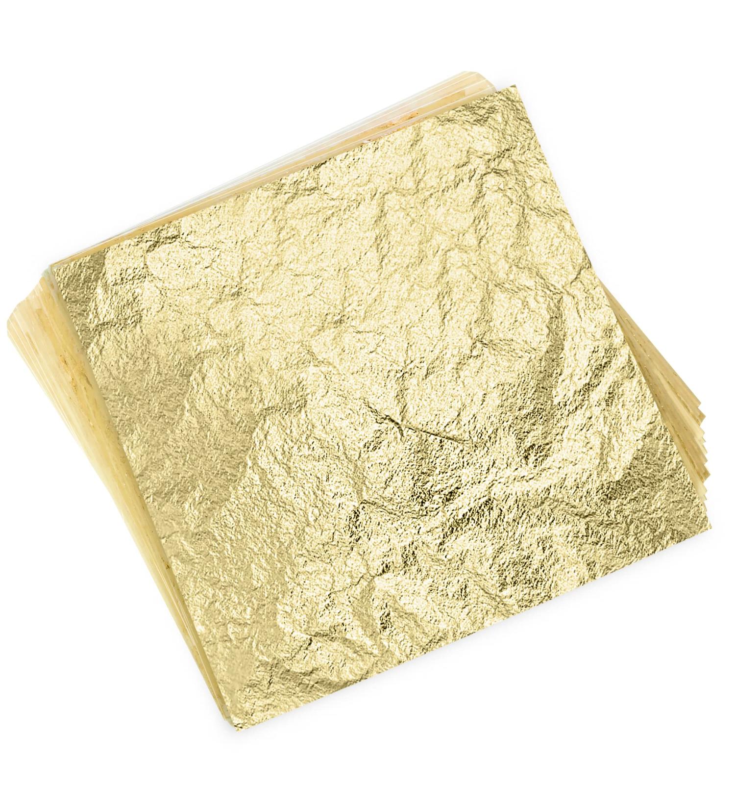 QTADAH Imitation Gold Leaf Sheets 100 Pcs - 5.5x5.5 Inches - Gold Foil for Artwork, DIY Crafts, Nail Art, Painting - Multipurpose & Easy to Use - Buy Online on GoSupps.com