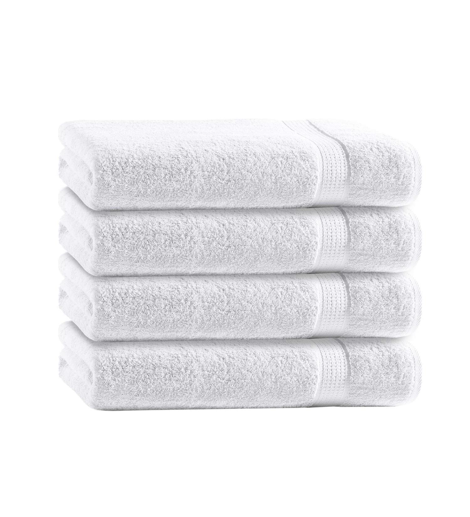 Class Home Collection 100% Cotton Terry Towels - Pack of 4 50x100 cm White | Luxury Bath Towels for International Shipping - Buy Online on GoSupps.com