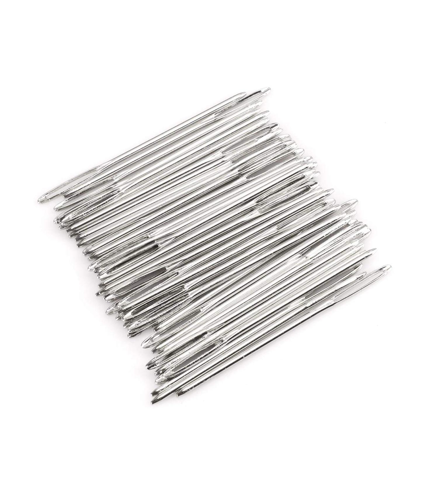 Z-Color 50pcs Big Eye Needles Blunt White 7cm Long - Large Hole Sewing Knitting Embroidery Tool - Buy Online on GoSupps.com